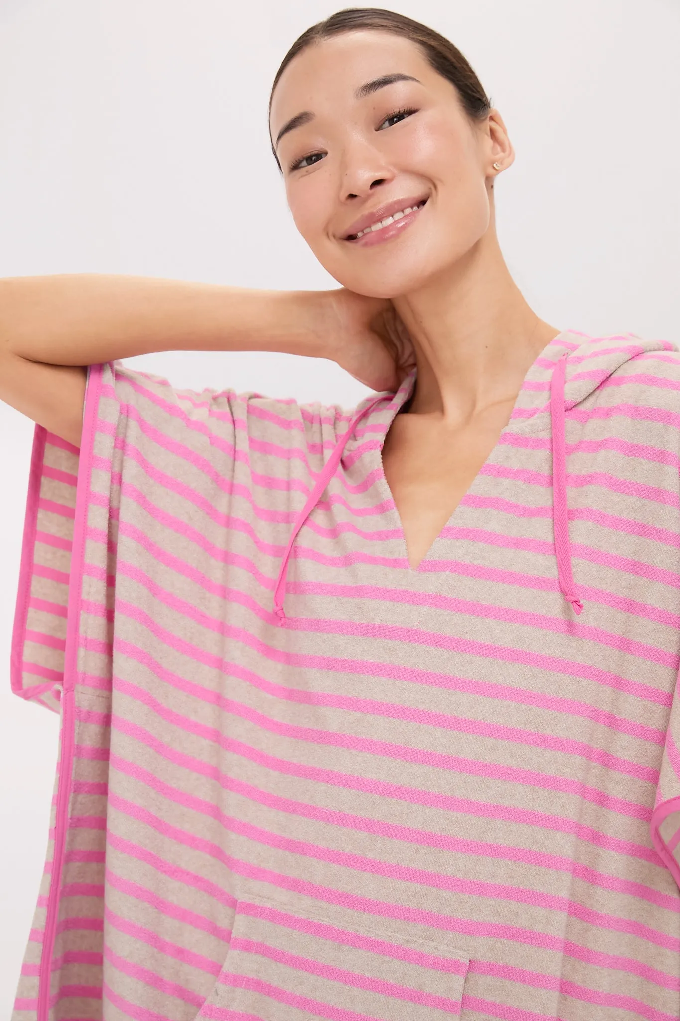 Pink and Tan Striped Terrycloth Cabana Coverup sold by Tuckernuck product image thumbnail 5