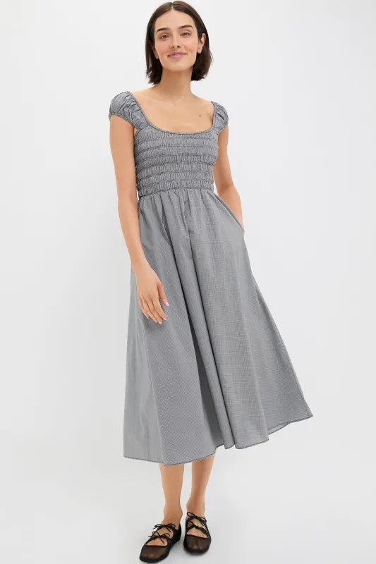 Black Gingham Amelie Midi Dress sold by Tuckernuck