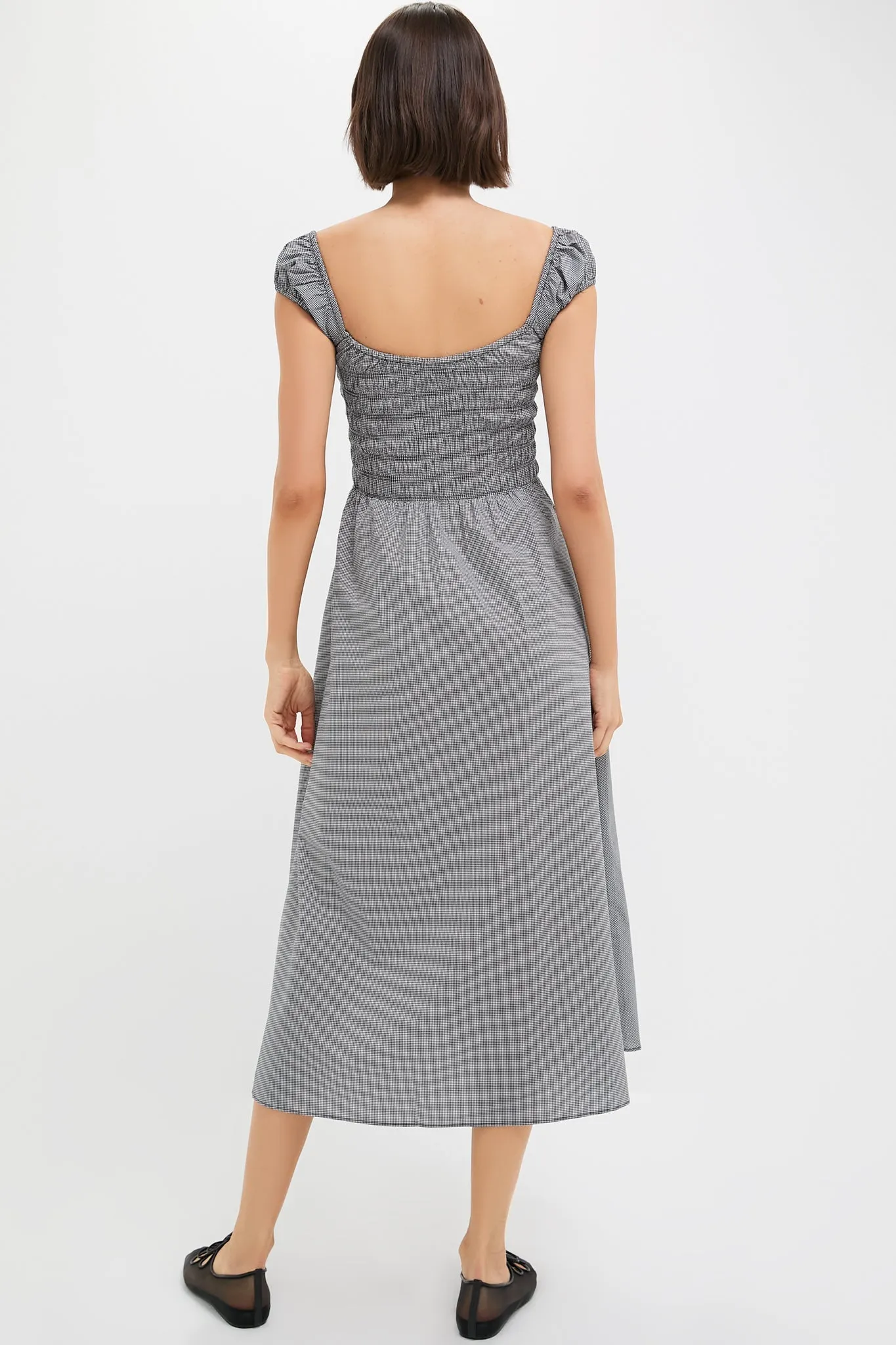 Black Gingham Amelie Midi Dress sold by Tuckernuck product image thumbnail 4