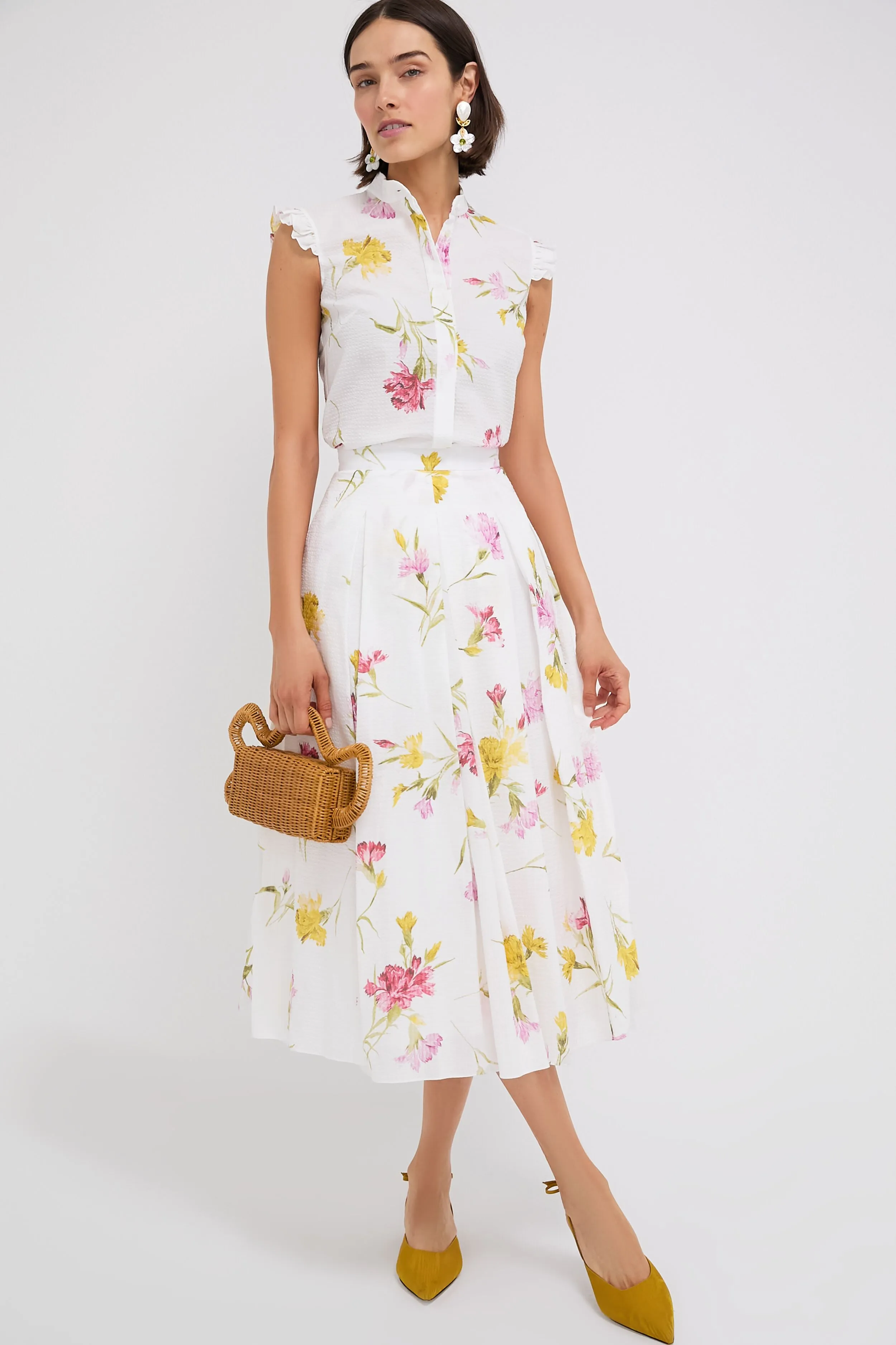 Dancing Carnation Multi Pleated Midi Skirt sold by Tuckernuck product image thumbnail 2