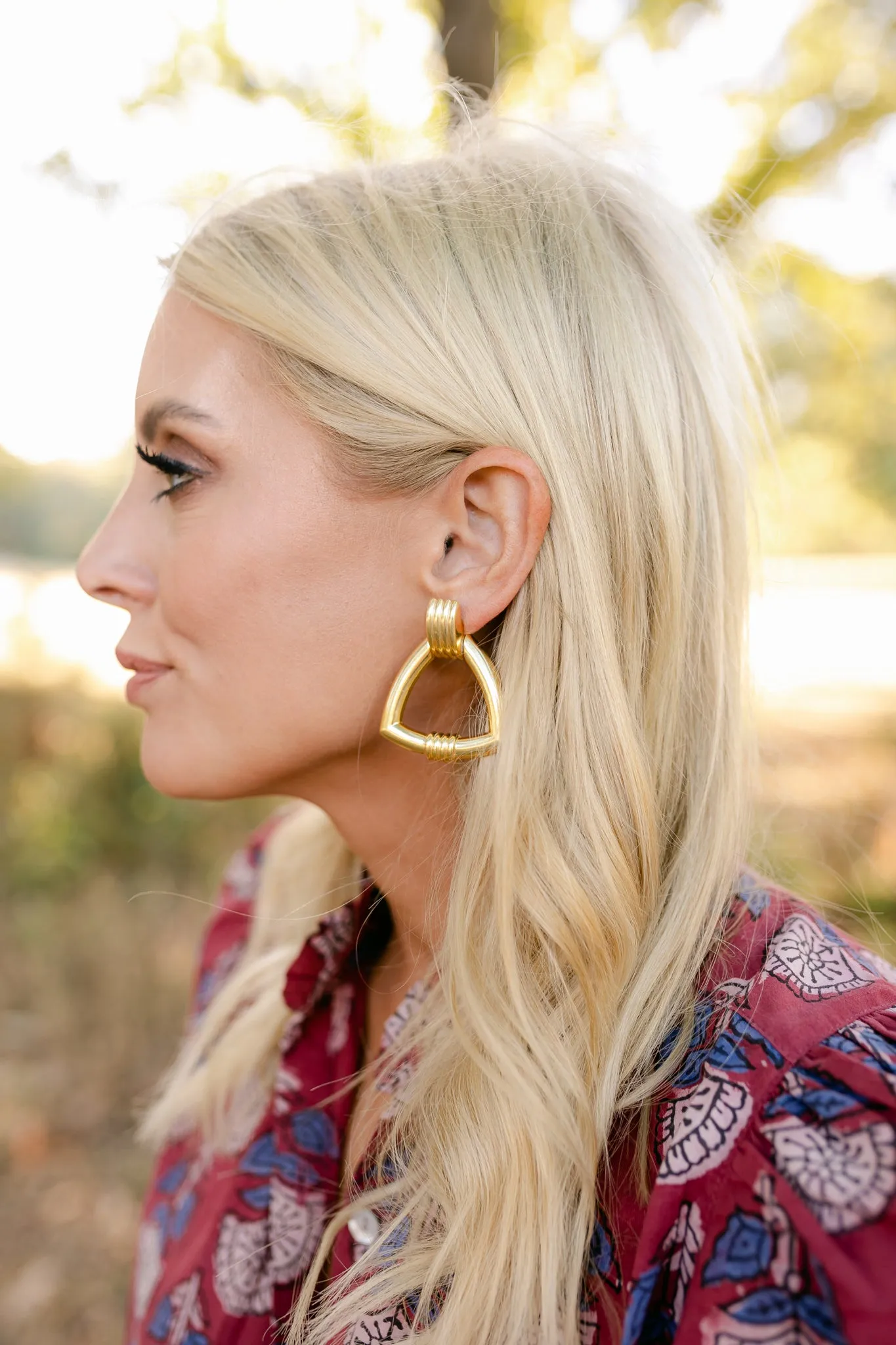 Gold Triangle Earrings sold by Tuckernuck product image thumbnail 2