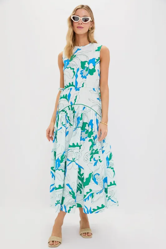 Orchid Green Sleeveless Piped Maxi Dress sold by Tuckernuck