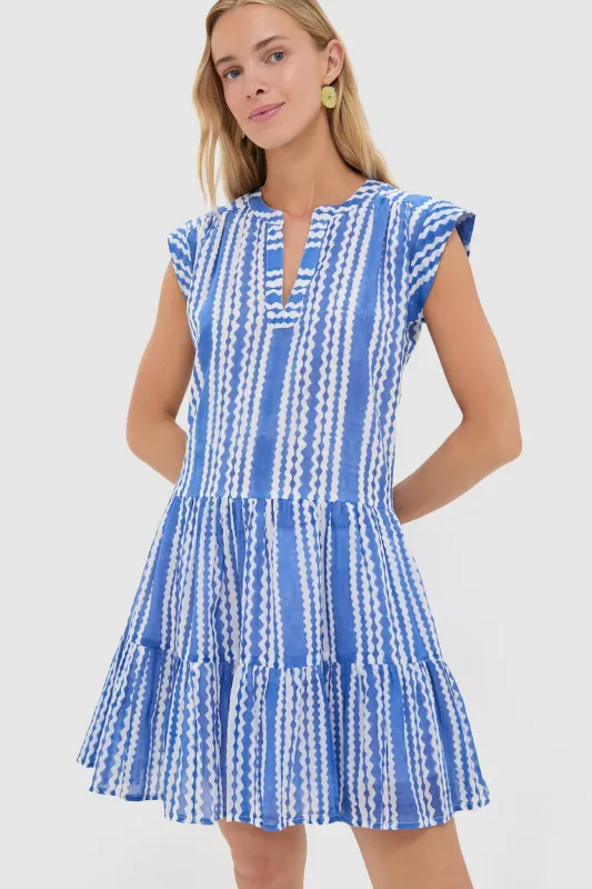 Ziggy Blue Roll Sleeve Mini Dress sold by Tuckernuck