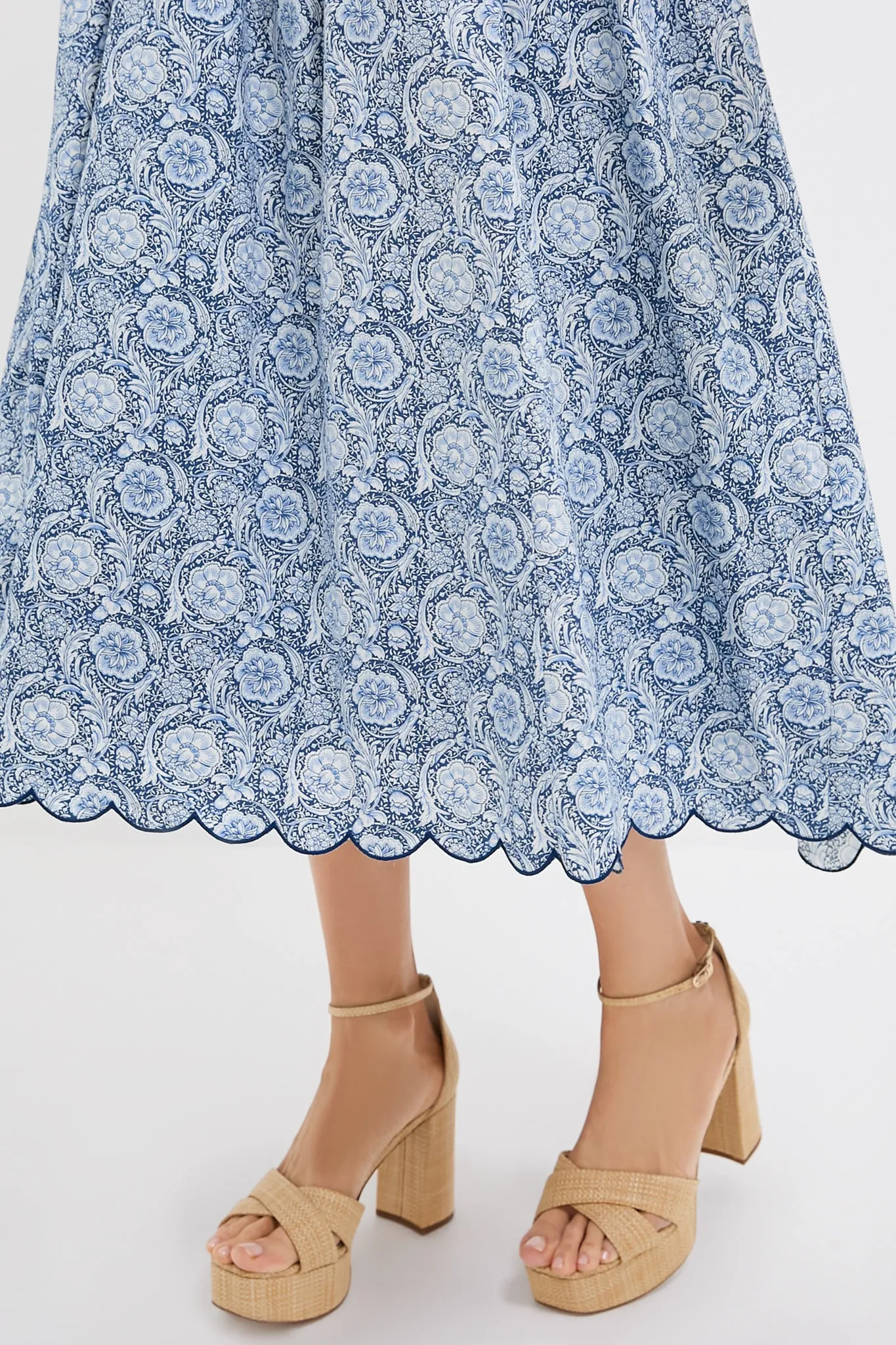 Blue Medallion Floral Estelle Scalloped Dress sold by Tuckernuck product image thumbnail 5