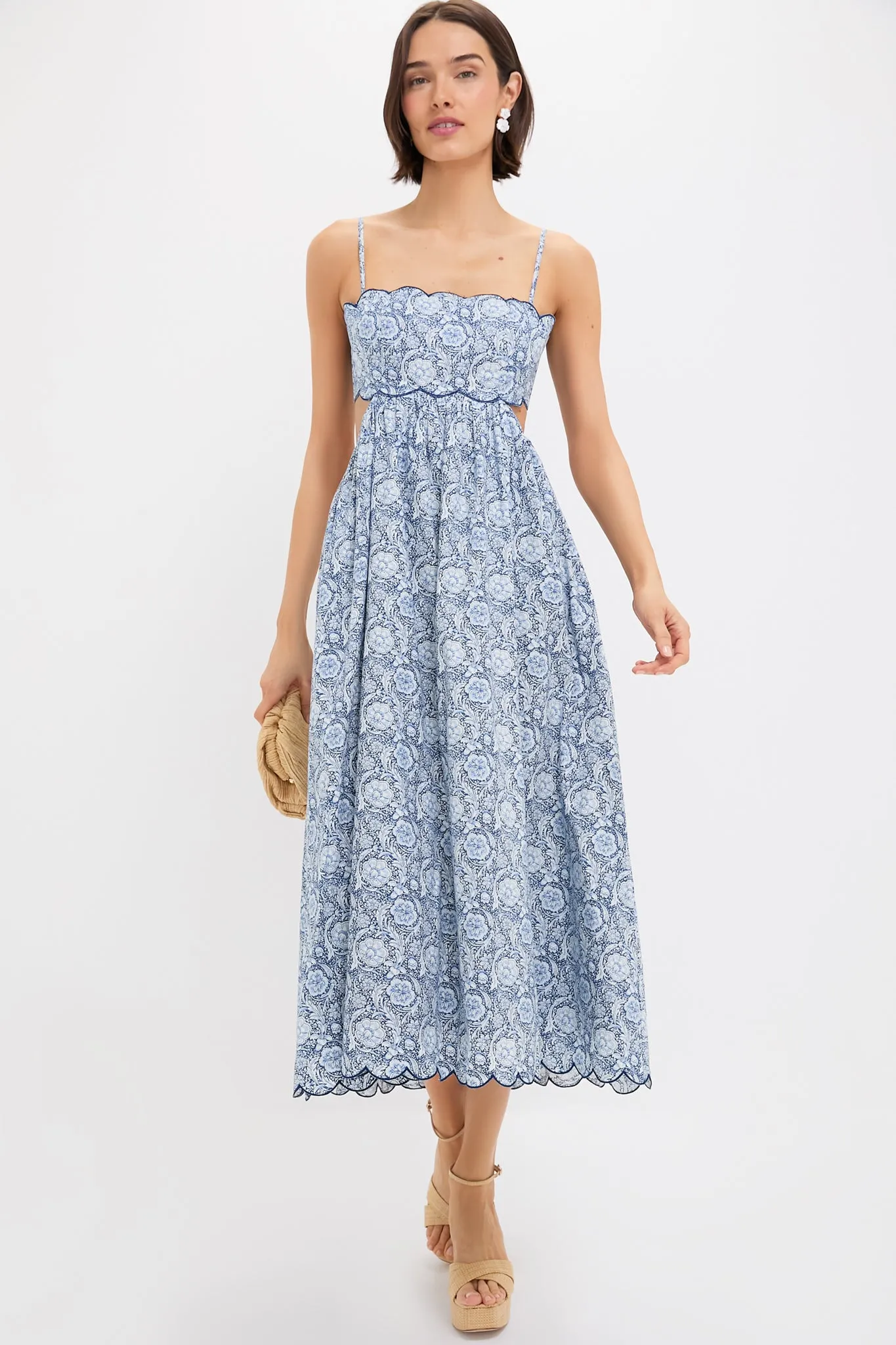 Blue Medallion Floral Estelle Scalloped Dress sold by Tuckernuck product image thumbnail 2