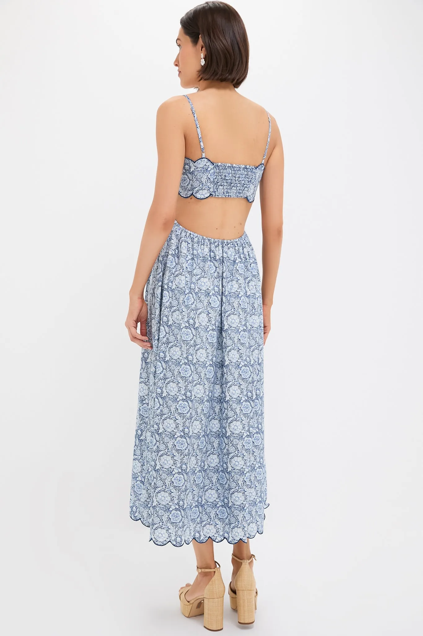 Blue Medallion Floral Estelle Scalloped Dress sold by Tuckernuck product image thumbnail 4