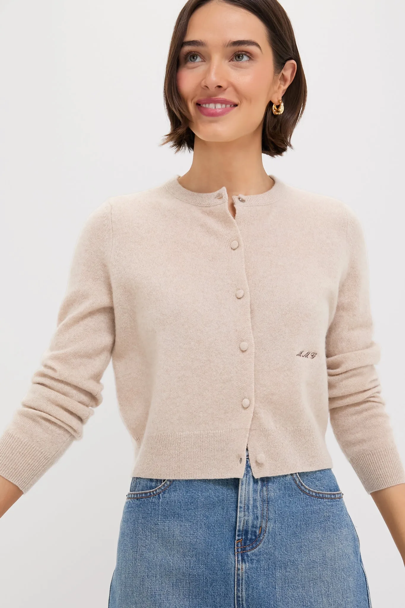 Sandstone Cashmere Riley Cardigan sold by Tuckernuck