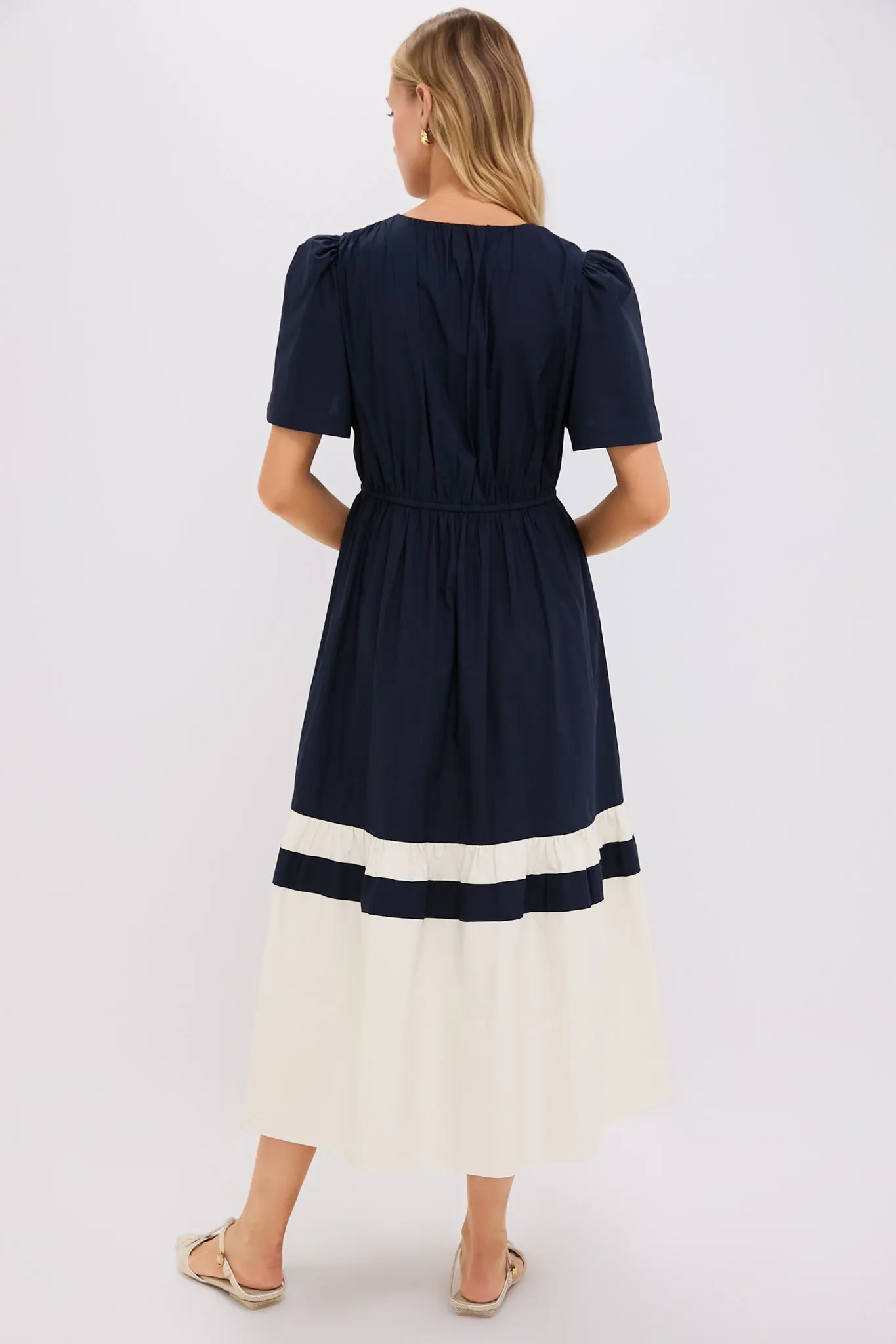 Navy and Cream Cotton Mitchell Dress sold by Tuckernuck product image thumbnail 4
