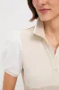 Sandstone Colorblock Pique Puff Sleeve Peggy Polo sold by Tuckernuck