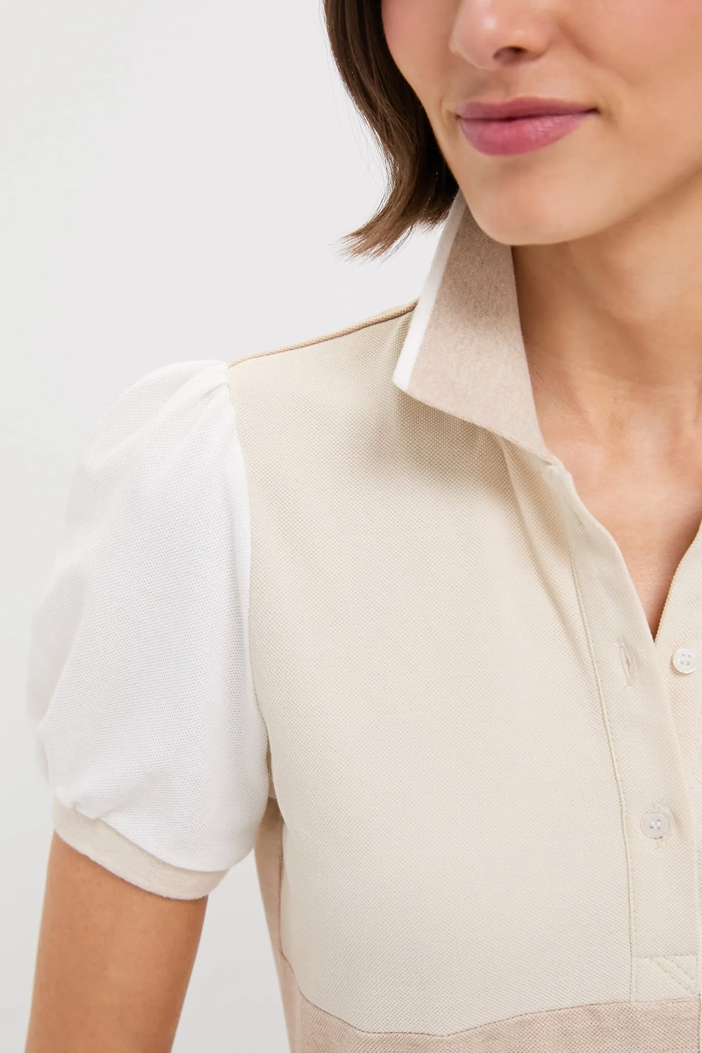 Sandstone Colorblock Pique Puff Sleeve Peggy Polo sold by Tuckernuck product image thumbnail 5