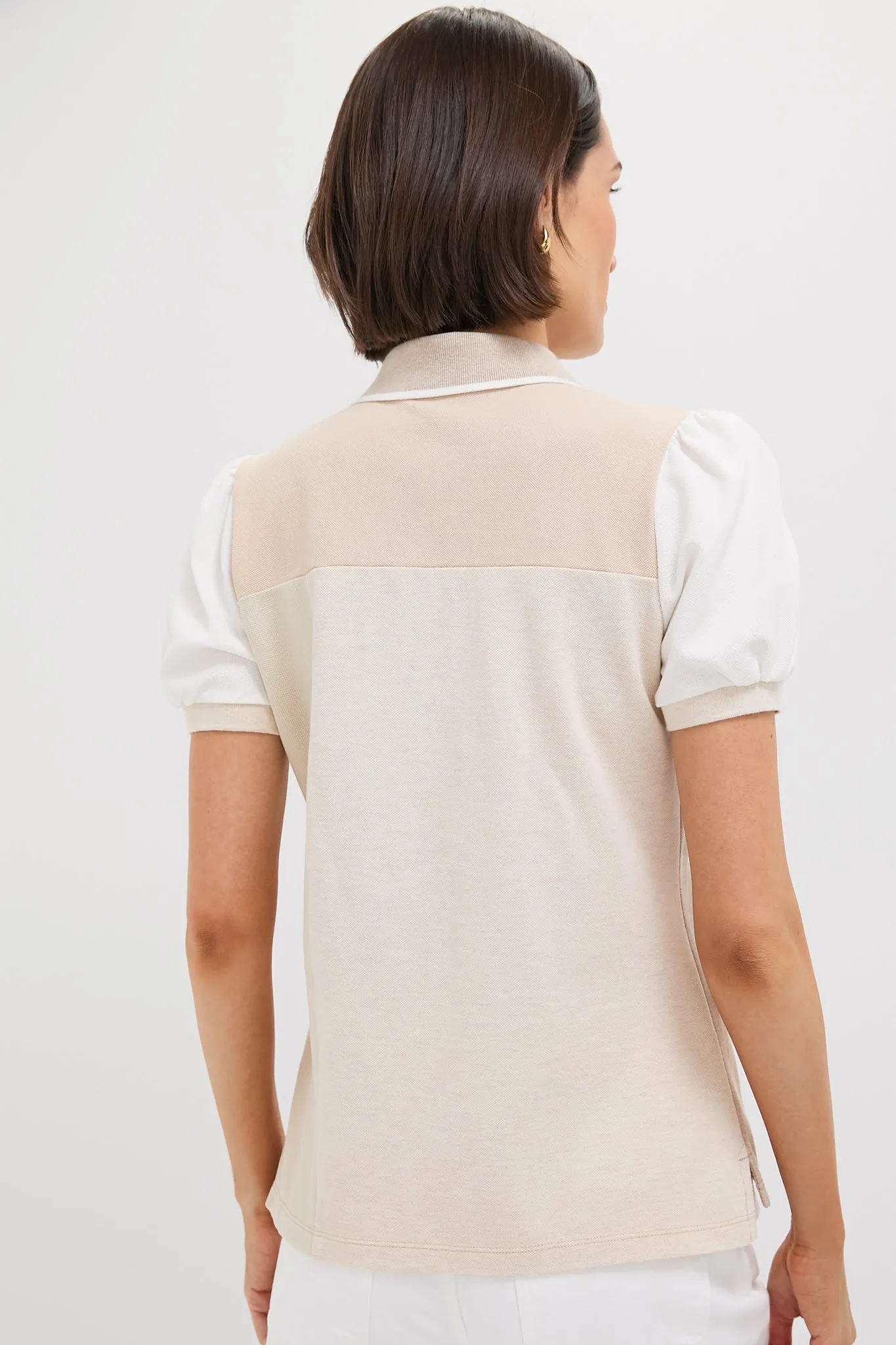 Sandstone Colorblock Pique Puff Sleeve Peggy Polo sold by Tuckernuck product image thumbnail 4