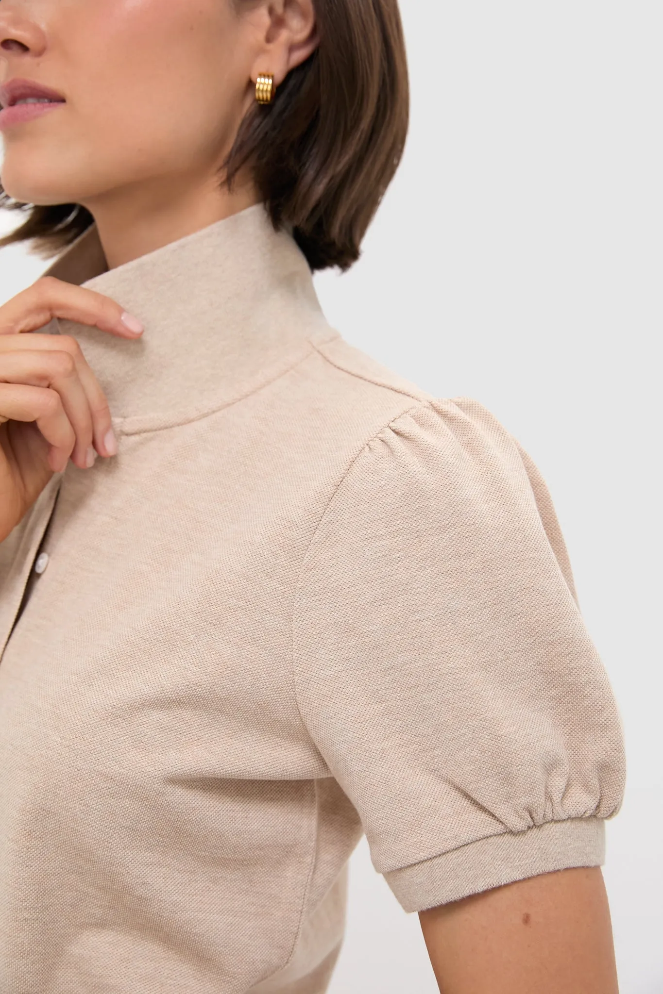 Sandstone Pique Puff Sleeve Peggy Polo sold by Tuckernuck product image thumbnail 5