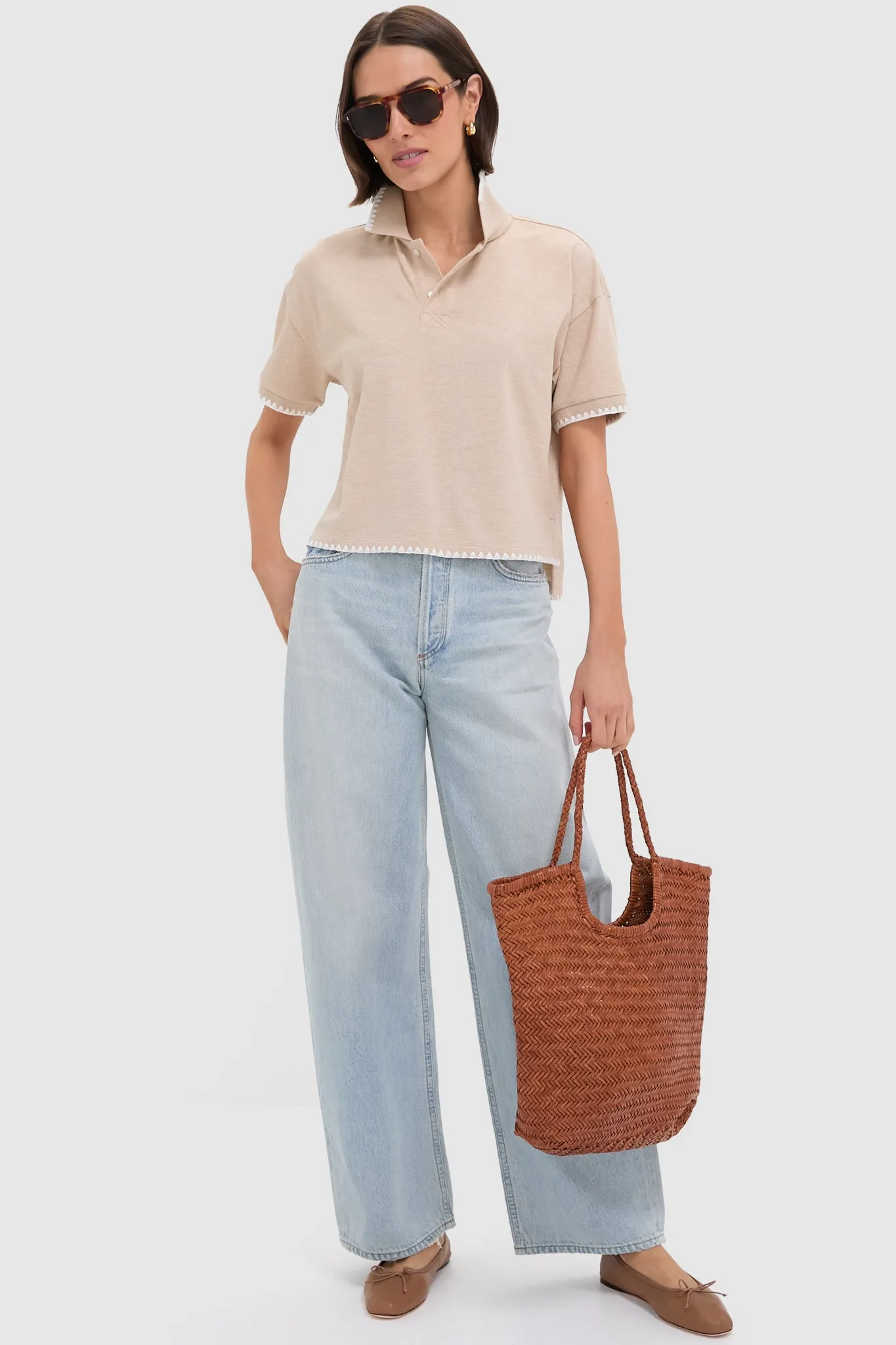 Sandstone Pique Holmes Boyfriend Polo sold by Tuckernuck