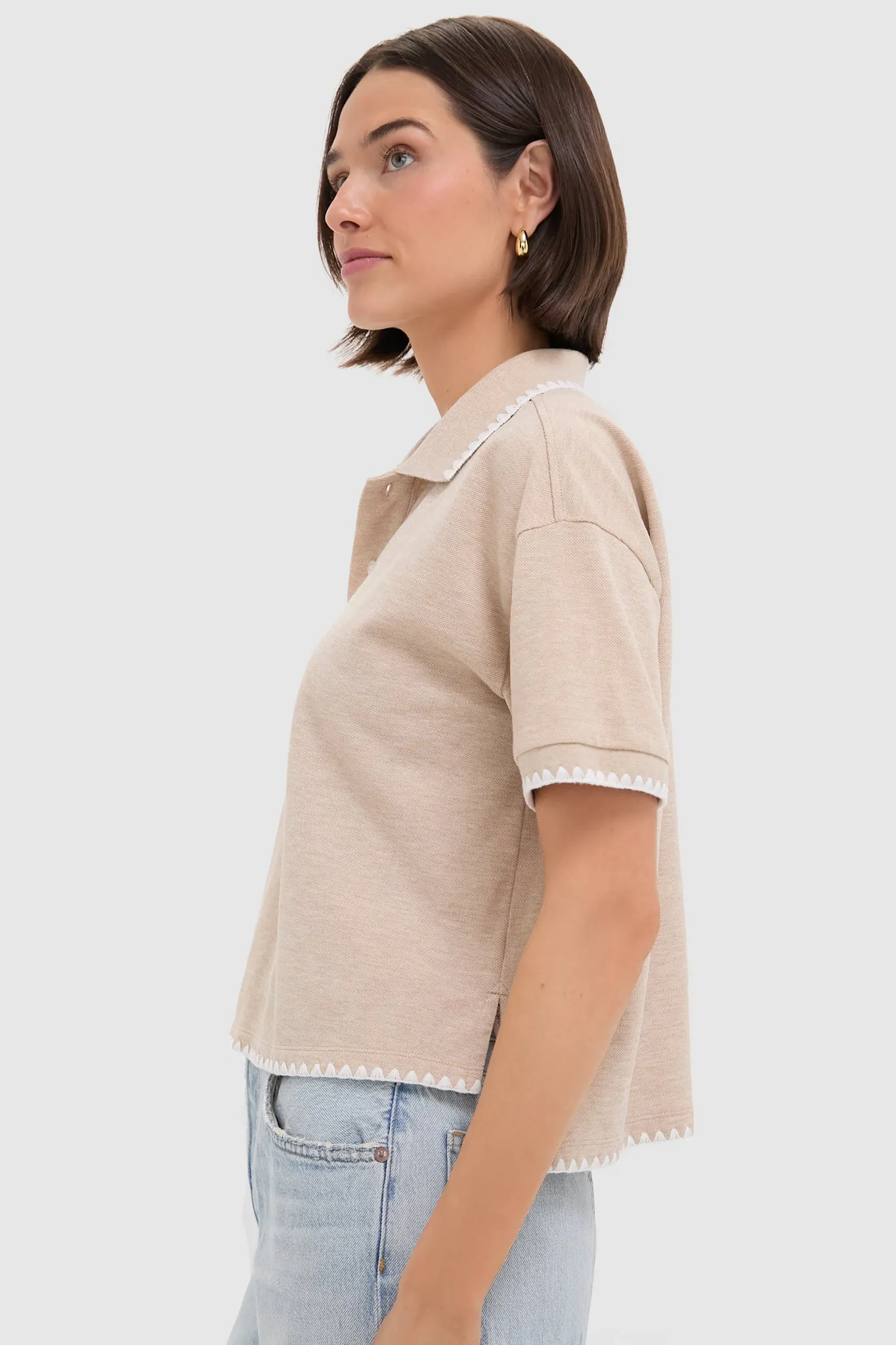 Sandstone Pique Holmes Boyfriend Polo sold by Tuckernuck product image thumbnail 3