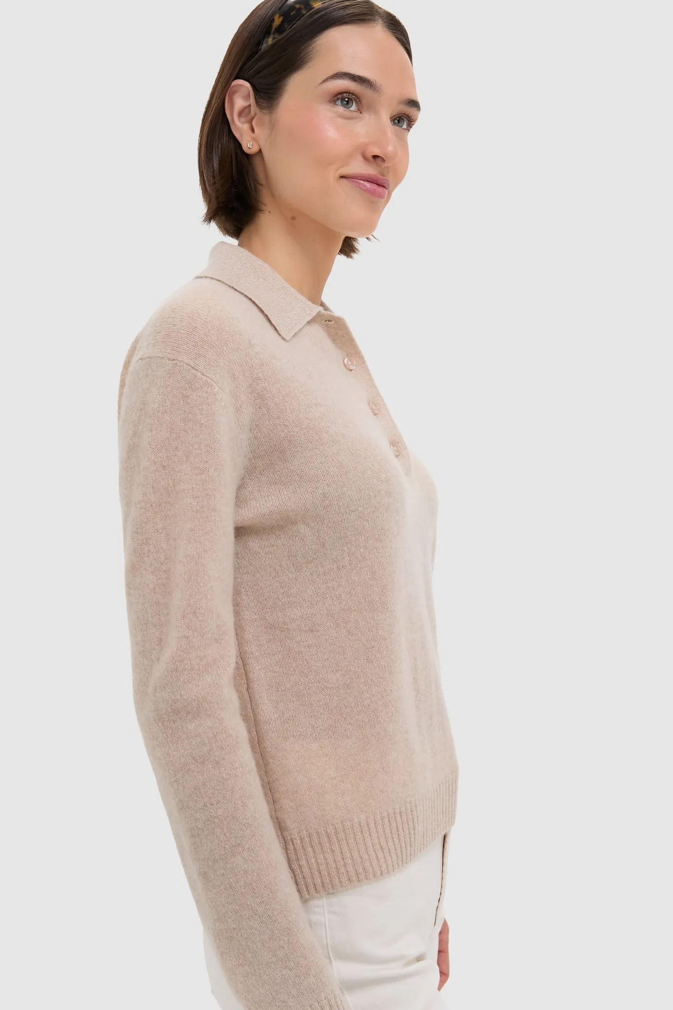 Sandstone Cashmere Cassidy Polo Sweater sold by Tuckernuck product image thumbnail 4