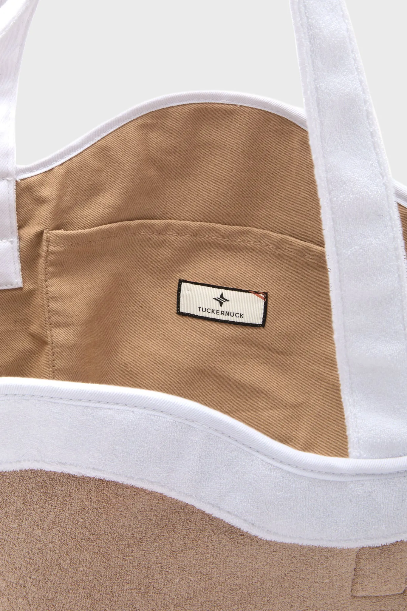Sand and White Terrycloth August Tote sold by Tuckernuck product image thumbnail 3