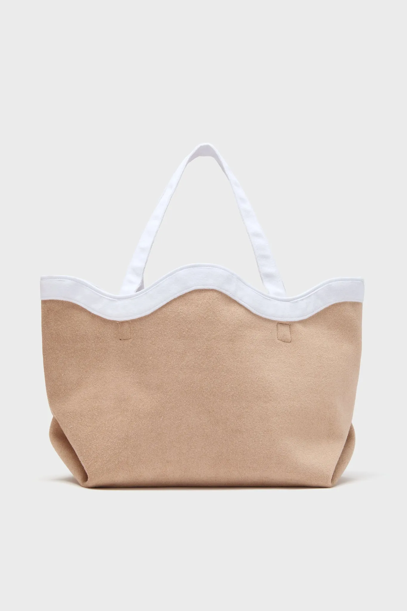 Sand and White Terrycloth August Tote sold by Tuckernuck