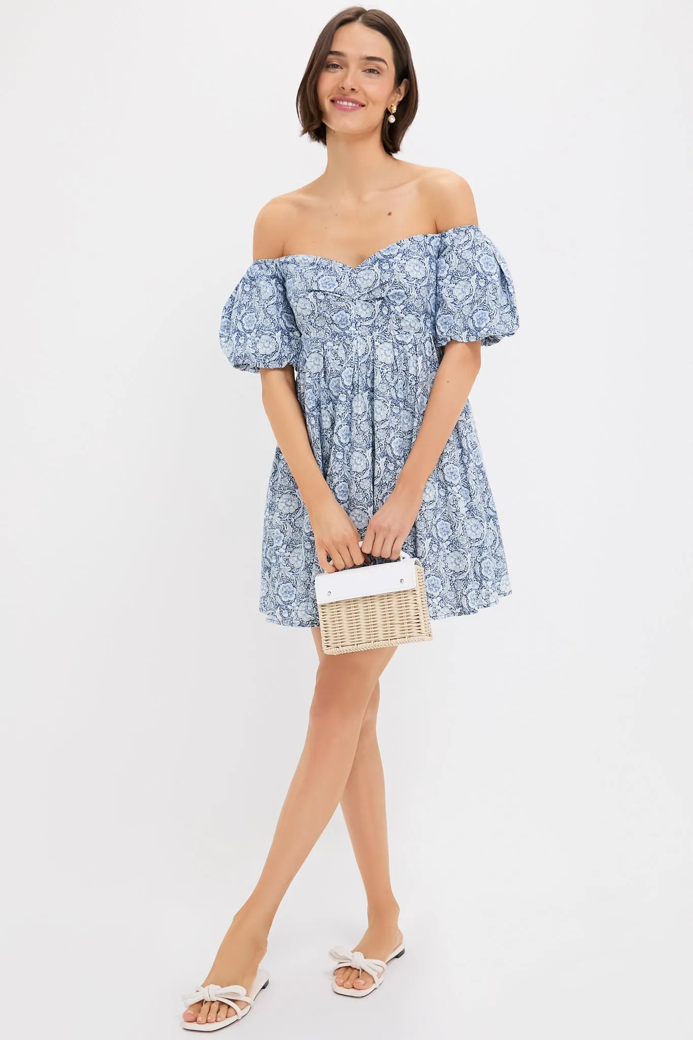 Blue Medallion Floral Olympia Mini Dress sold by Tuckernuck product image thumbnail 2