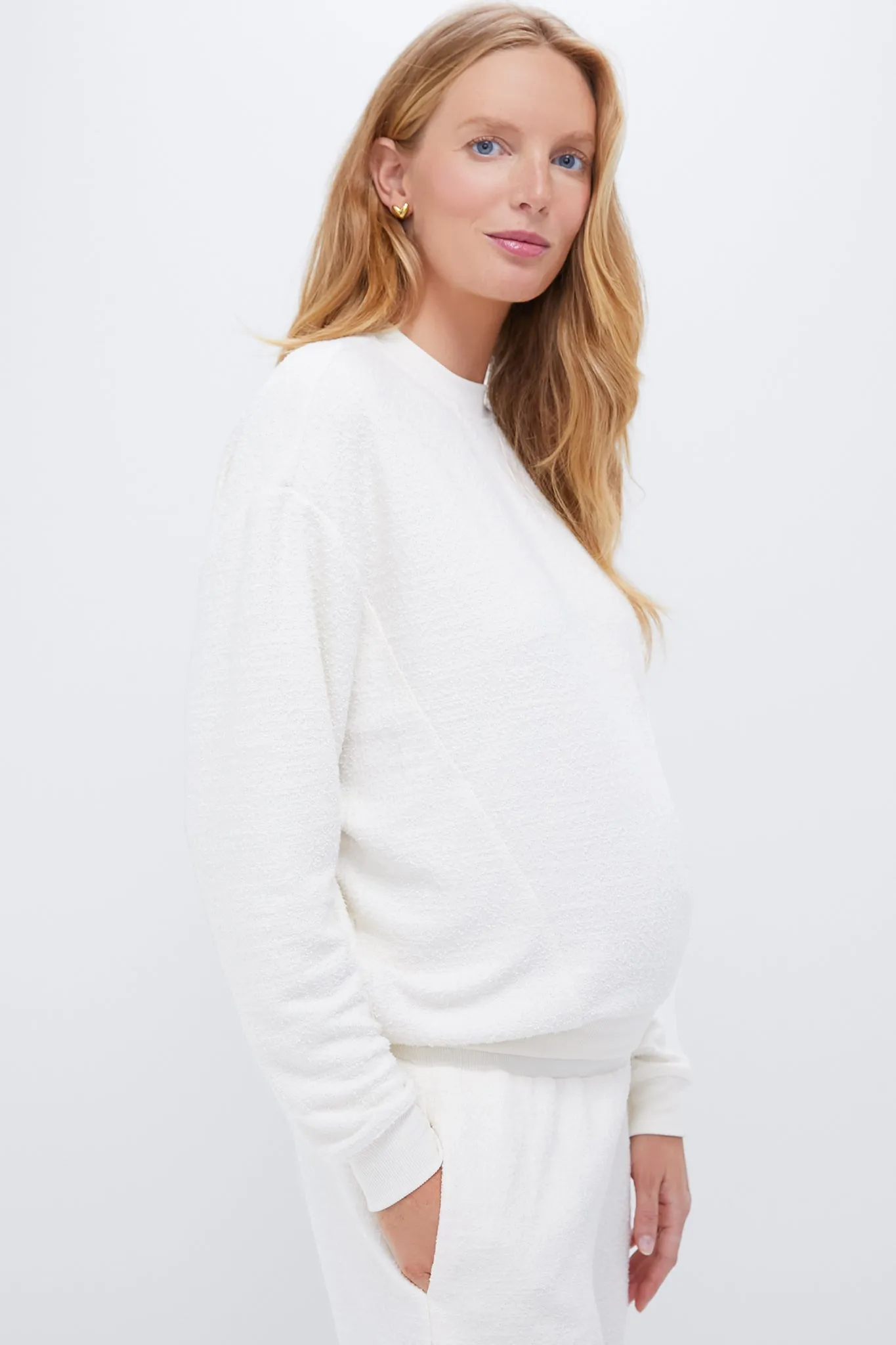 Ivory The Dina Dreamy Boucle Sweatshirt sold by Tuckernuck product image thumbnail 3