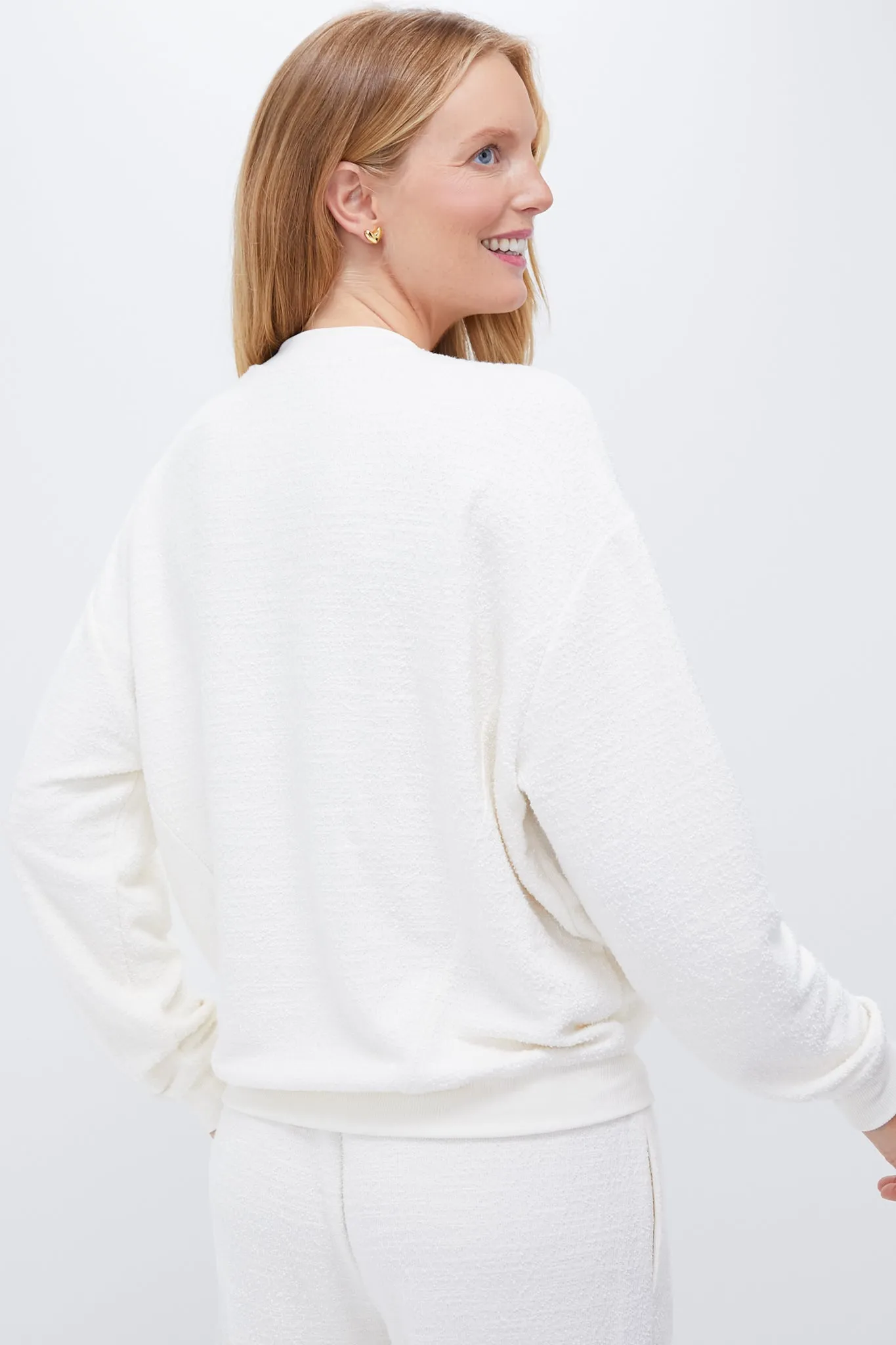 Ivory The Dina Dreamy Boucle Sweatshirt sold by Tuckernuck product image thumbnail 4