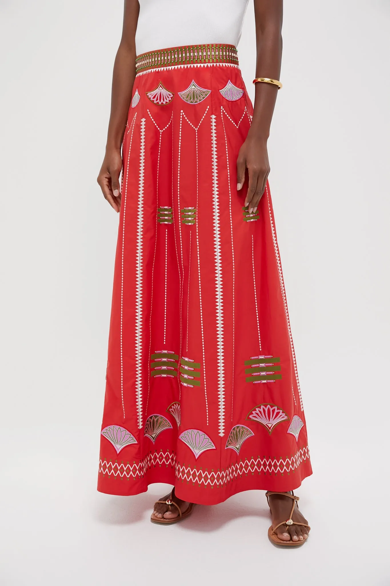 Red Camille Skirt sold by Tuckernuck