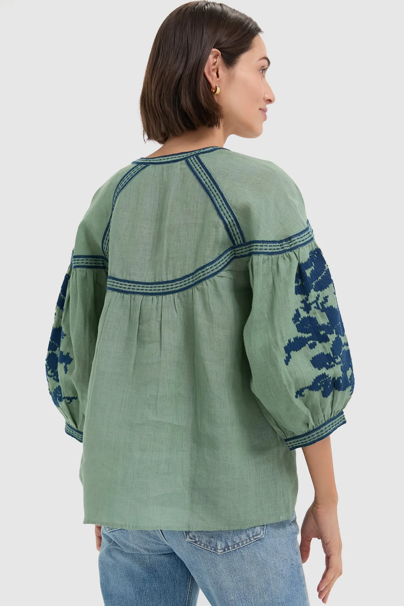 Green Linen Blouse sold by Tuckernuck product image thumbnail 4