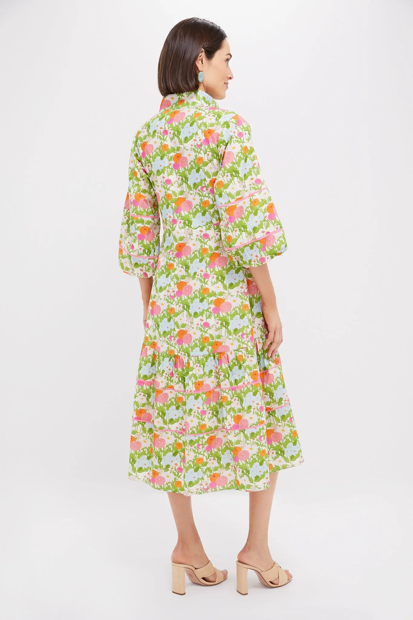 Multi Green Begonia Floral Hillsborough Midi Dress sold by Tuckernuck product image thumbnail 4