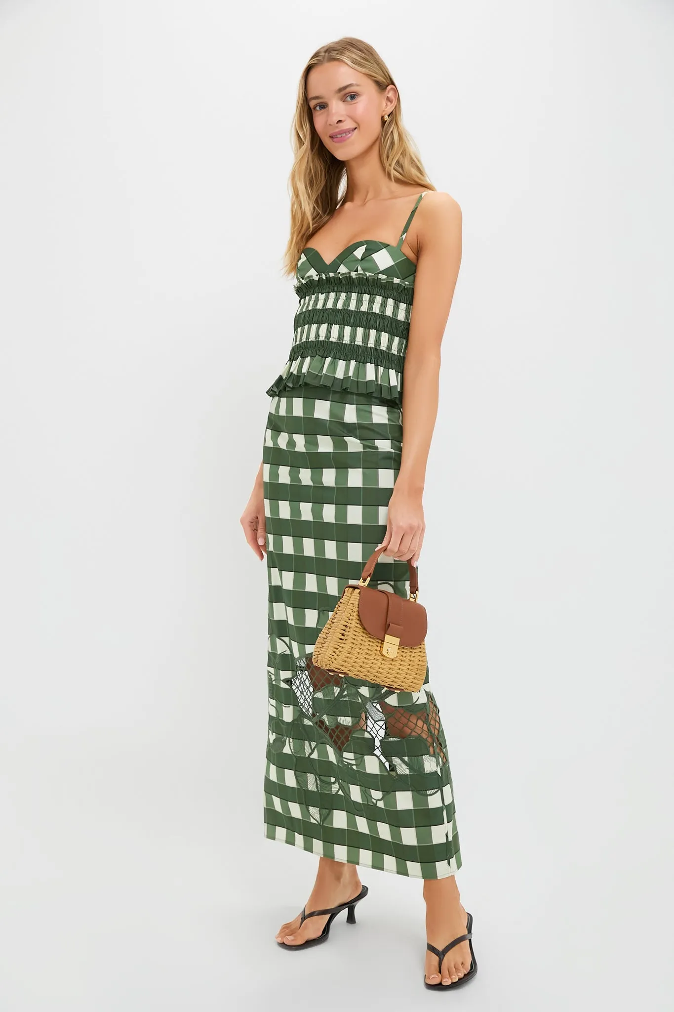 Lucca Check Celeste Shirred Top sold by Tuckernuck product image thumbnail 2