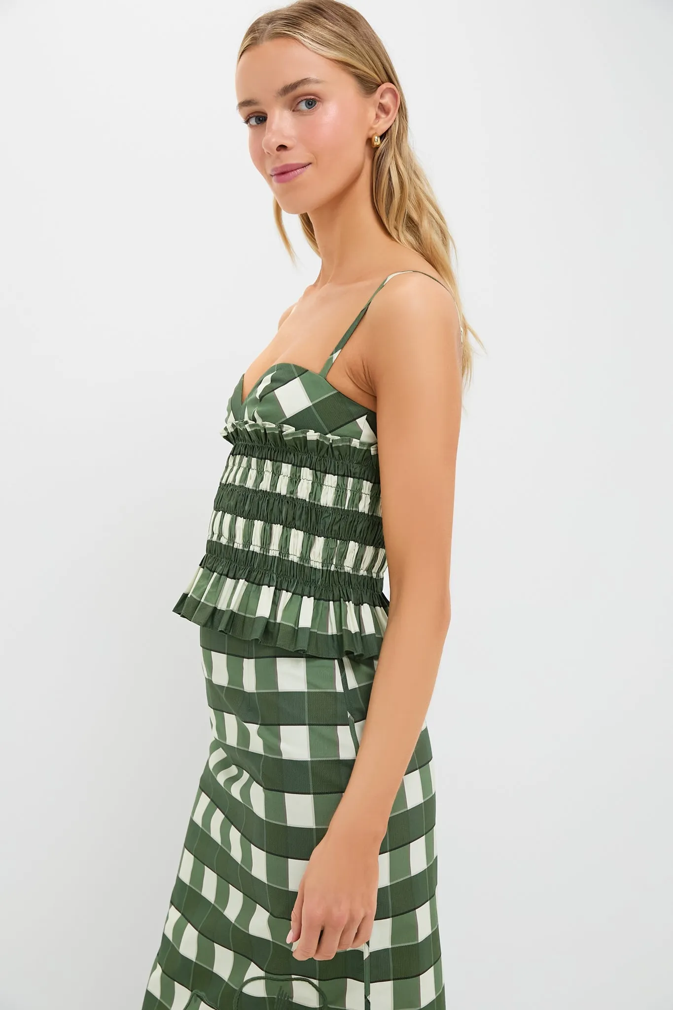 Lucca Check Celeste Shirred Top sold by Tuckernuck product image thumbnail 3