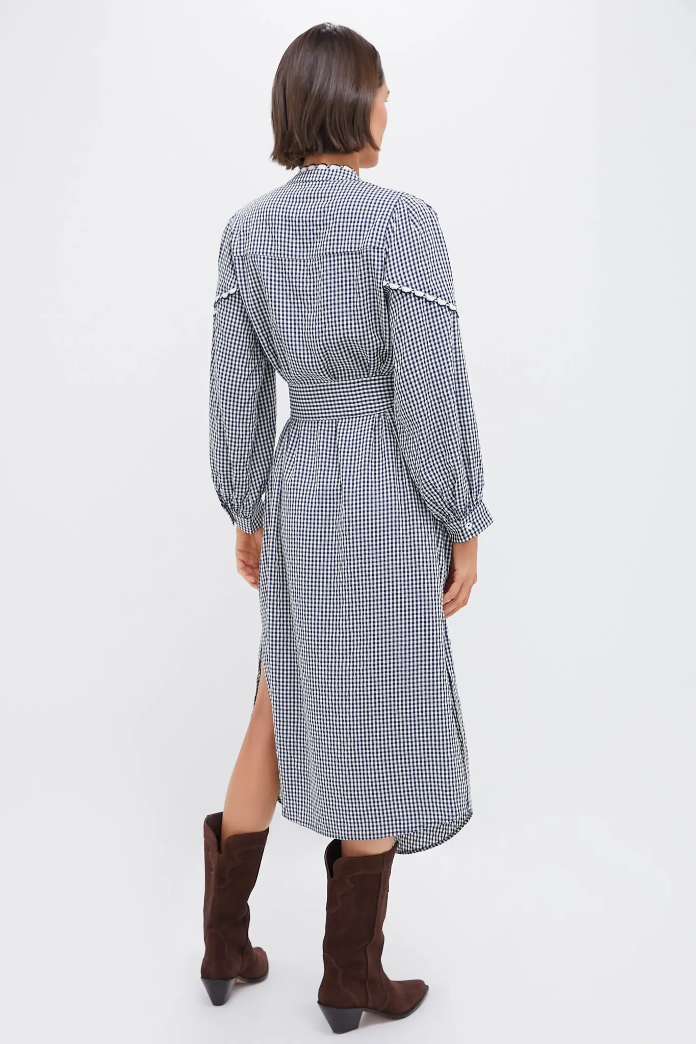 Navy Gingham Jolene Dress sold by Tuckernuck product image thumbnail 4