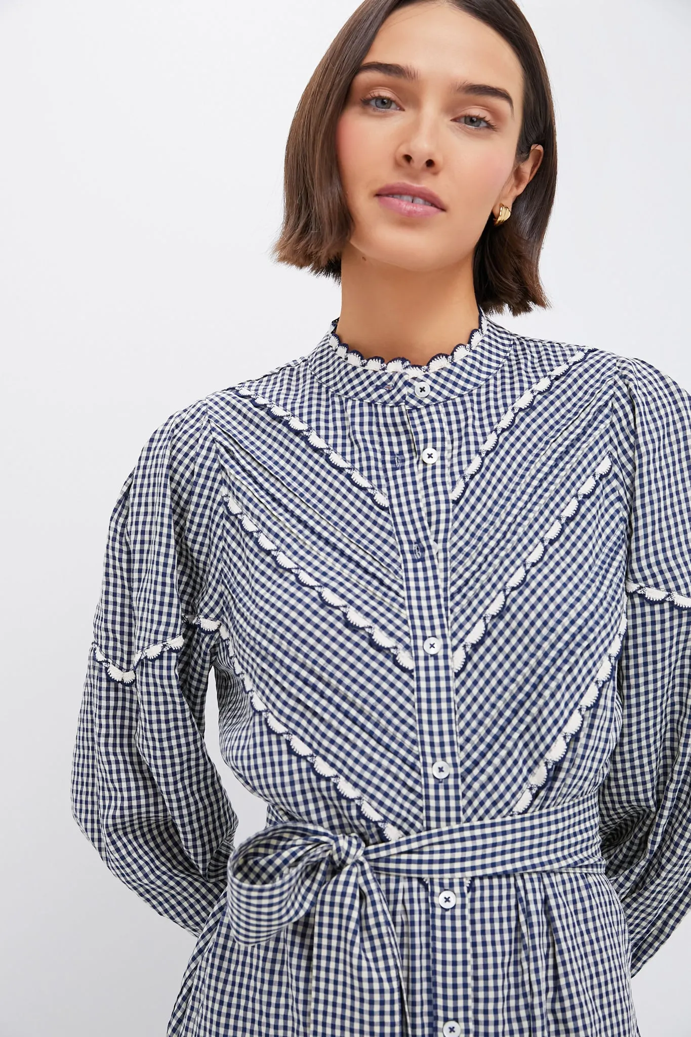 Navy Gingham Jolene Dress sold by Tuckernuck product image thumbnail 5