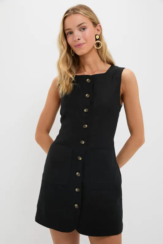 Black Emma Button Down Mini Dress sold by Tuckernuck