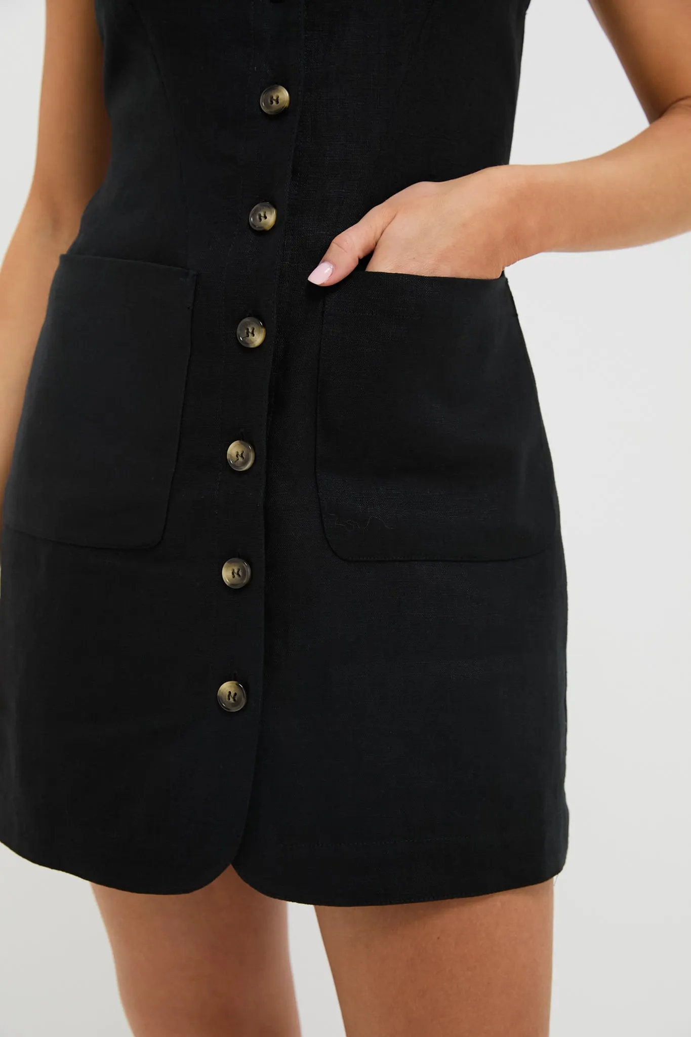 Black Emma Button Down Mini Dress sold by Tuckernuck product image thumbnail 5