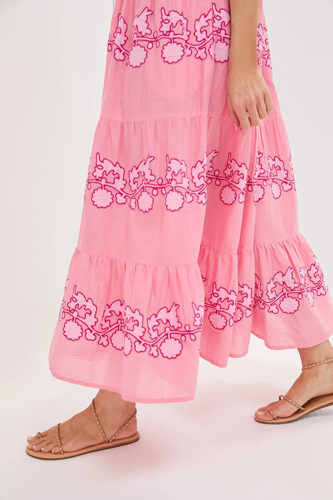 Tangier Pink Flirty V Neck Maxi Dress sold by Tuckernuck product image thumbnail 5