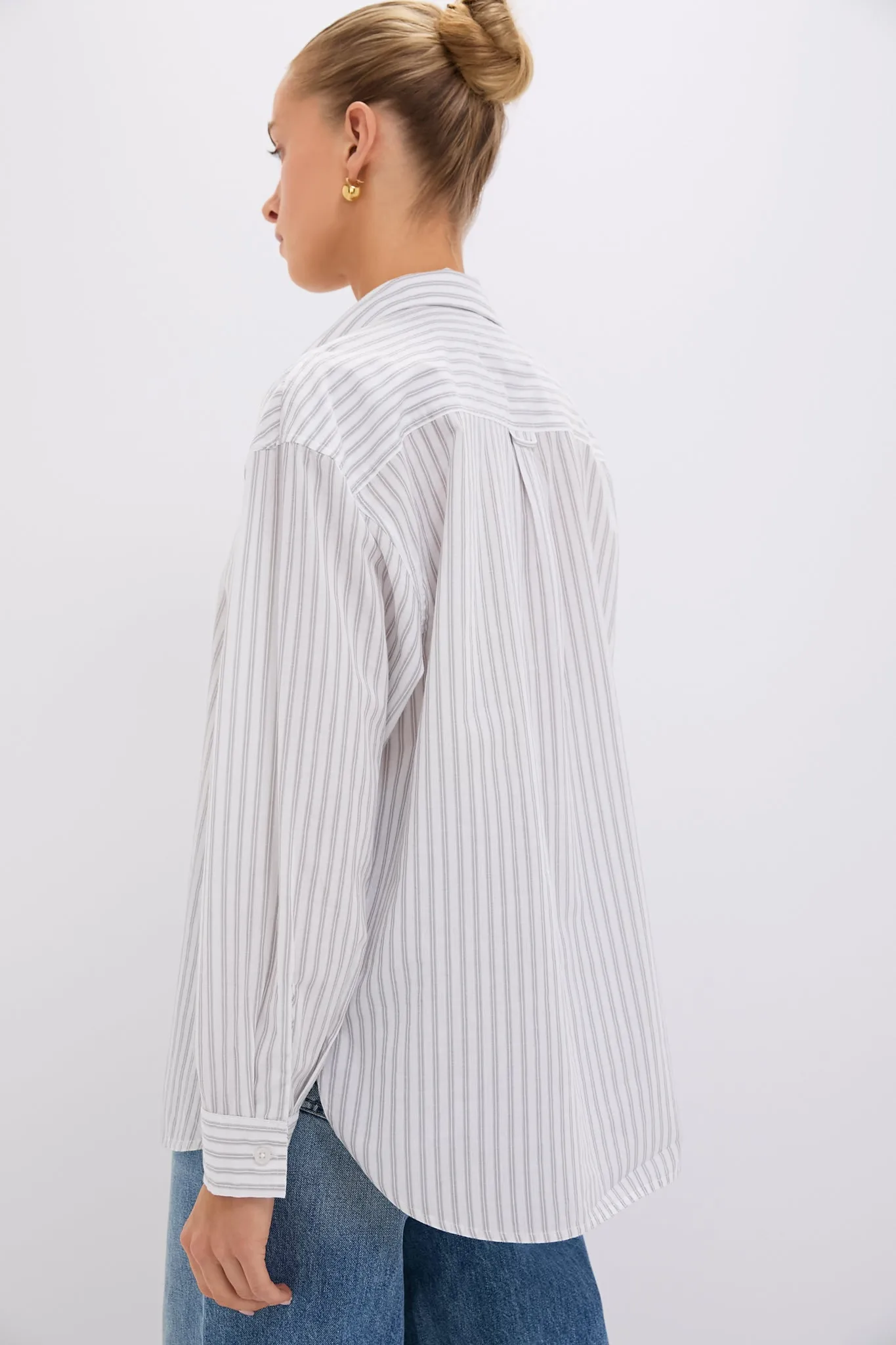 Grey and White Stripe Wexler Cotton Button Down sold by Tuckernuck product image thumbnail 4