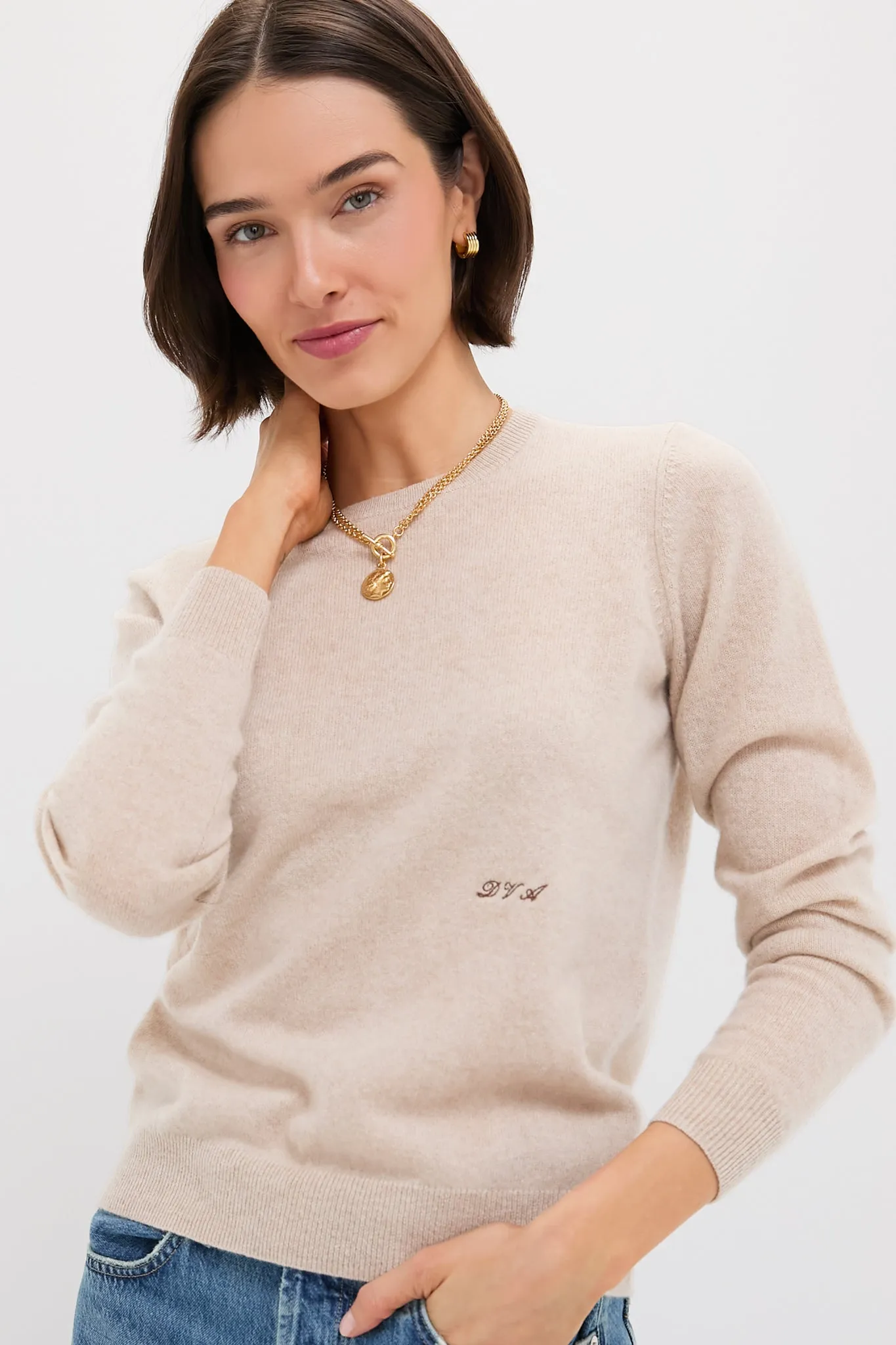 Sandstone Cashmere Crewneck Sweater sold by Tuckernuck