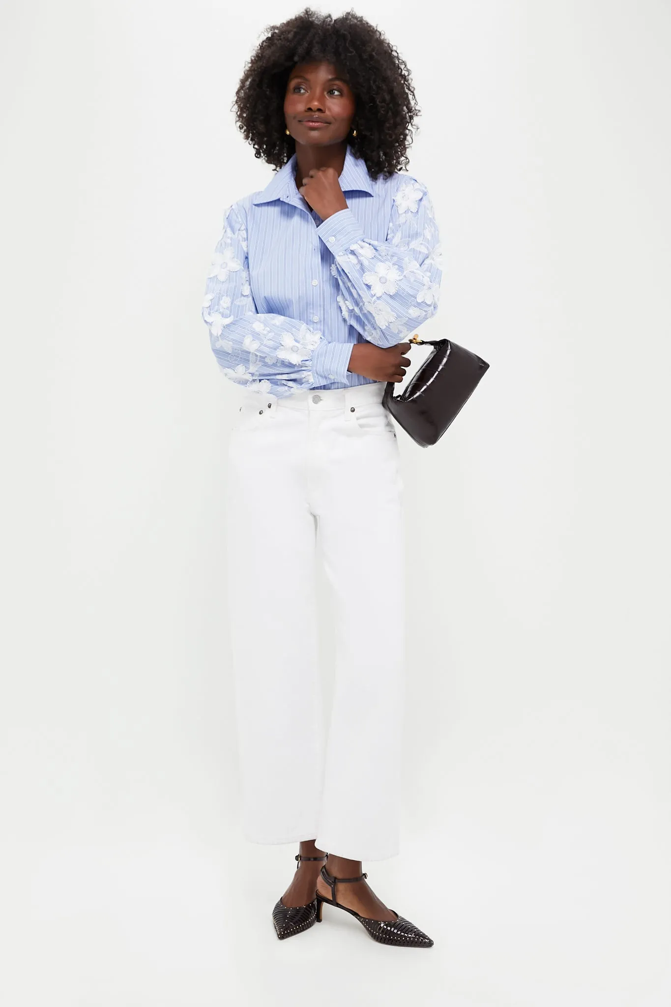 Blue Stripe Embroidery Carolina Button Down sold by Tuckernuck