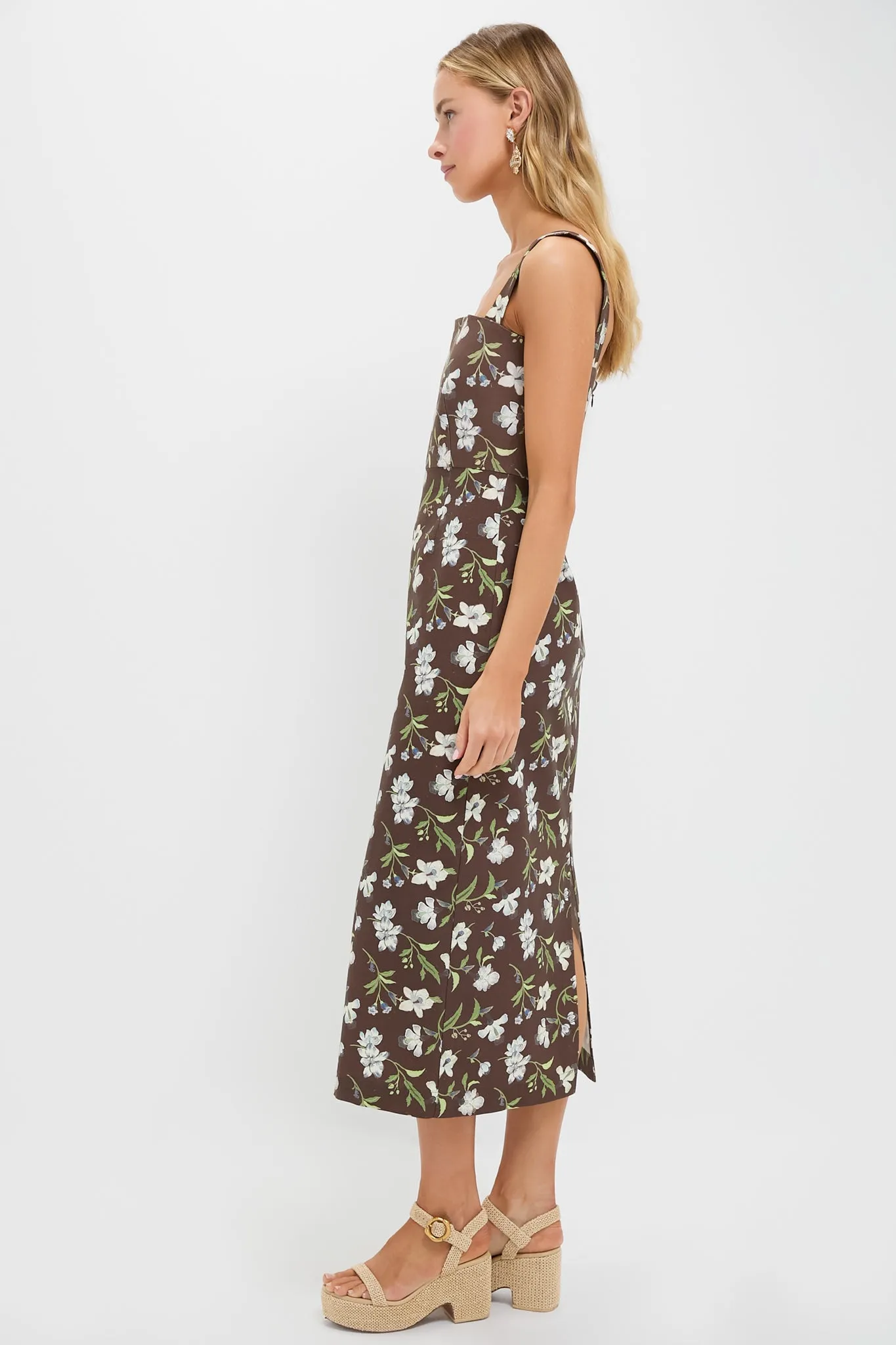 Brown Hibiscus Long Slip Dress sold by Tuckernuck product image thumbnail 3