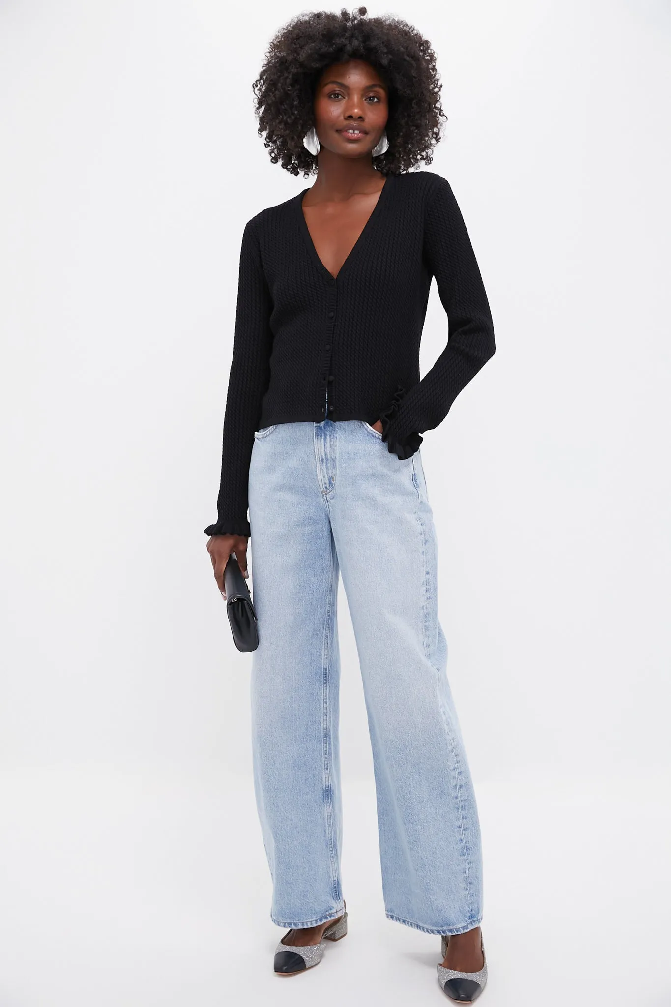 Black Cable Knit Emma Cardigan sold by Tuckernuck product image thumbnail 2