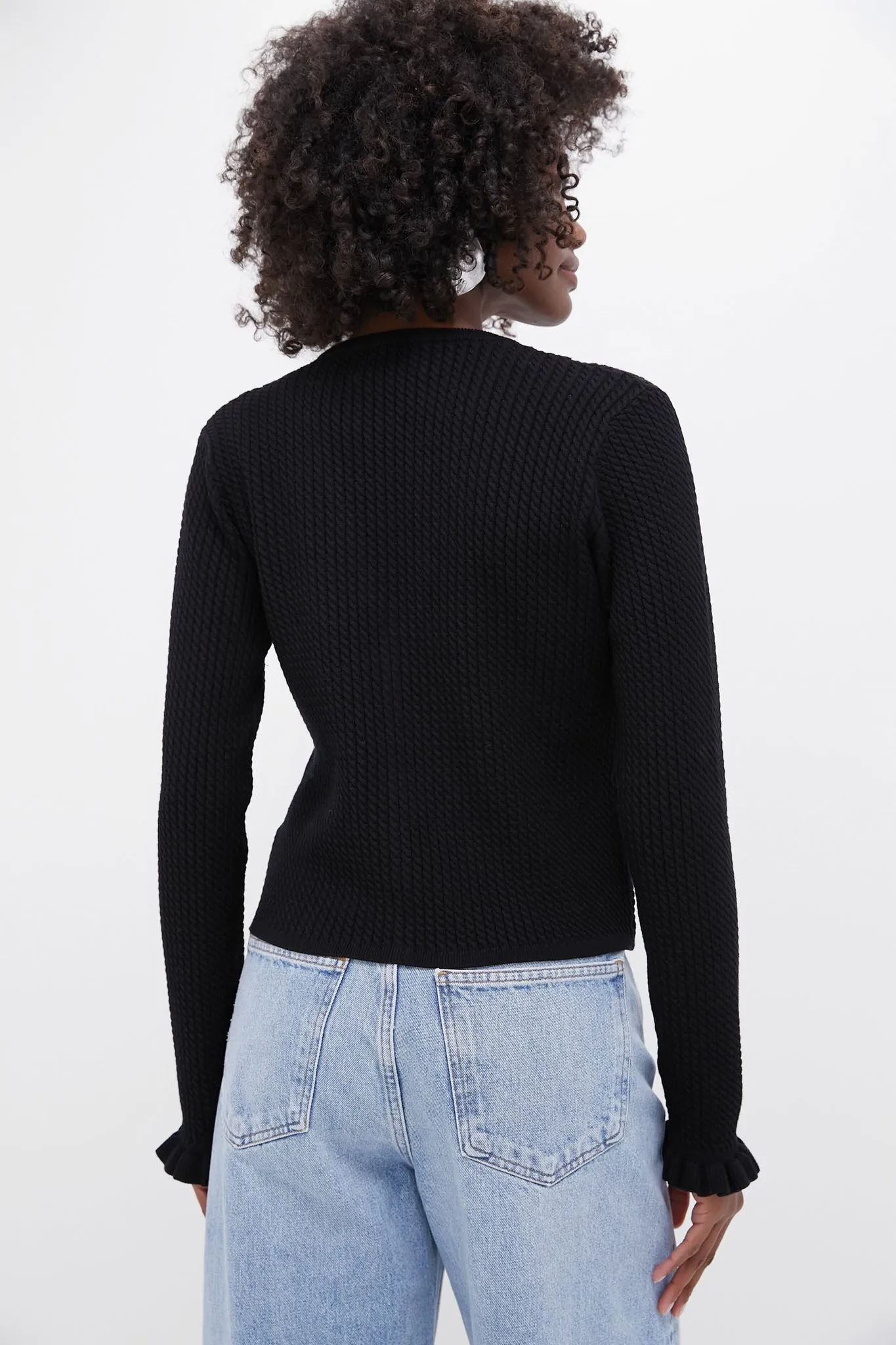 Black Cable Knit Emma Cardigan sold by Tuckernuck product image thumbnail 4