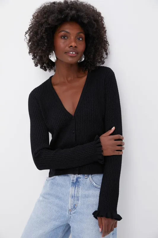Black Cable Knit Emma Cardigan sold by Tuckernuck