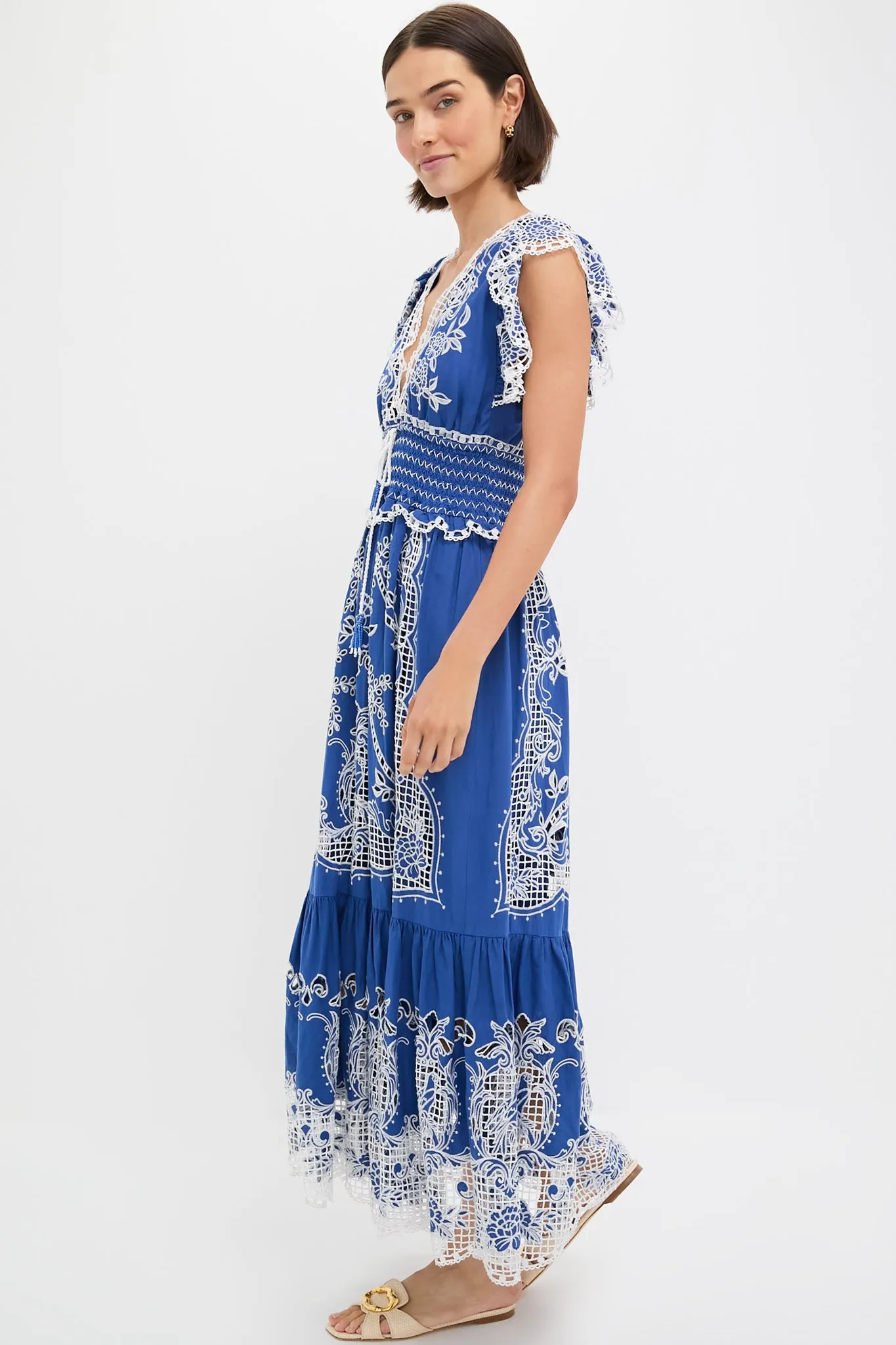 Blue Romantic Richelieu Maxi Dress sold by Tuckernuck product image thumbnail 3