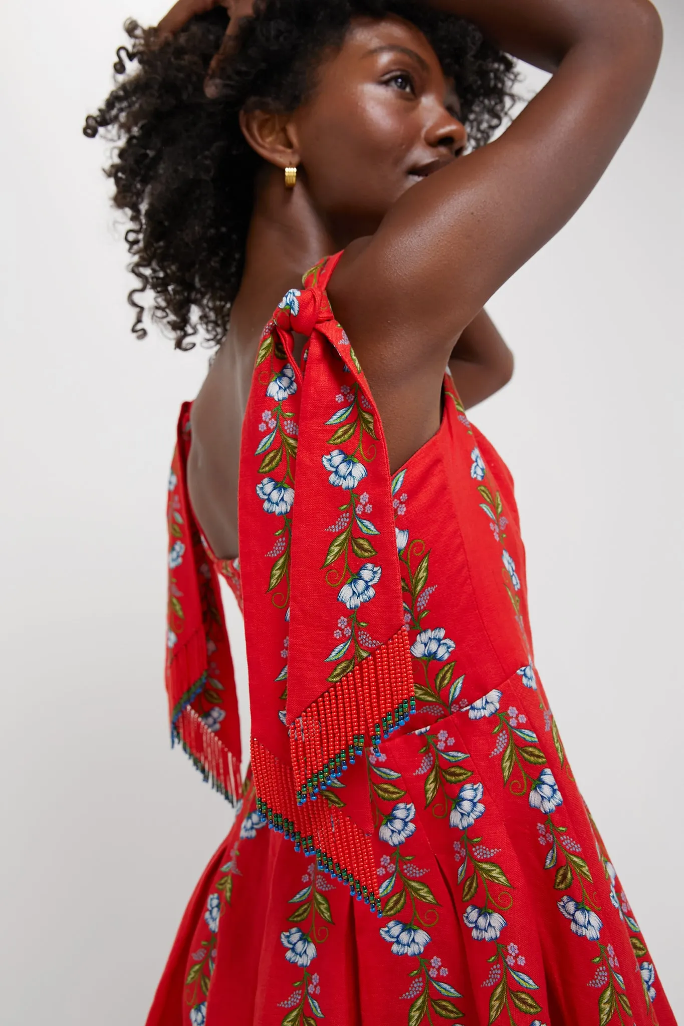 Sweet Bloom Bouquet Red Sleeveless Mini Dress sold by Tuckernuck product image thumbnail 5