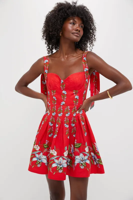 Sweet Bloom Bouquet Red Sleeveless Mini Dress sold by Tuckernuck