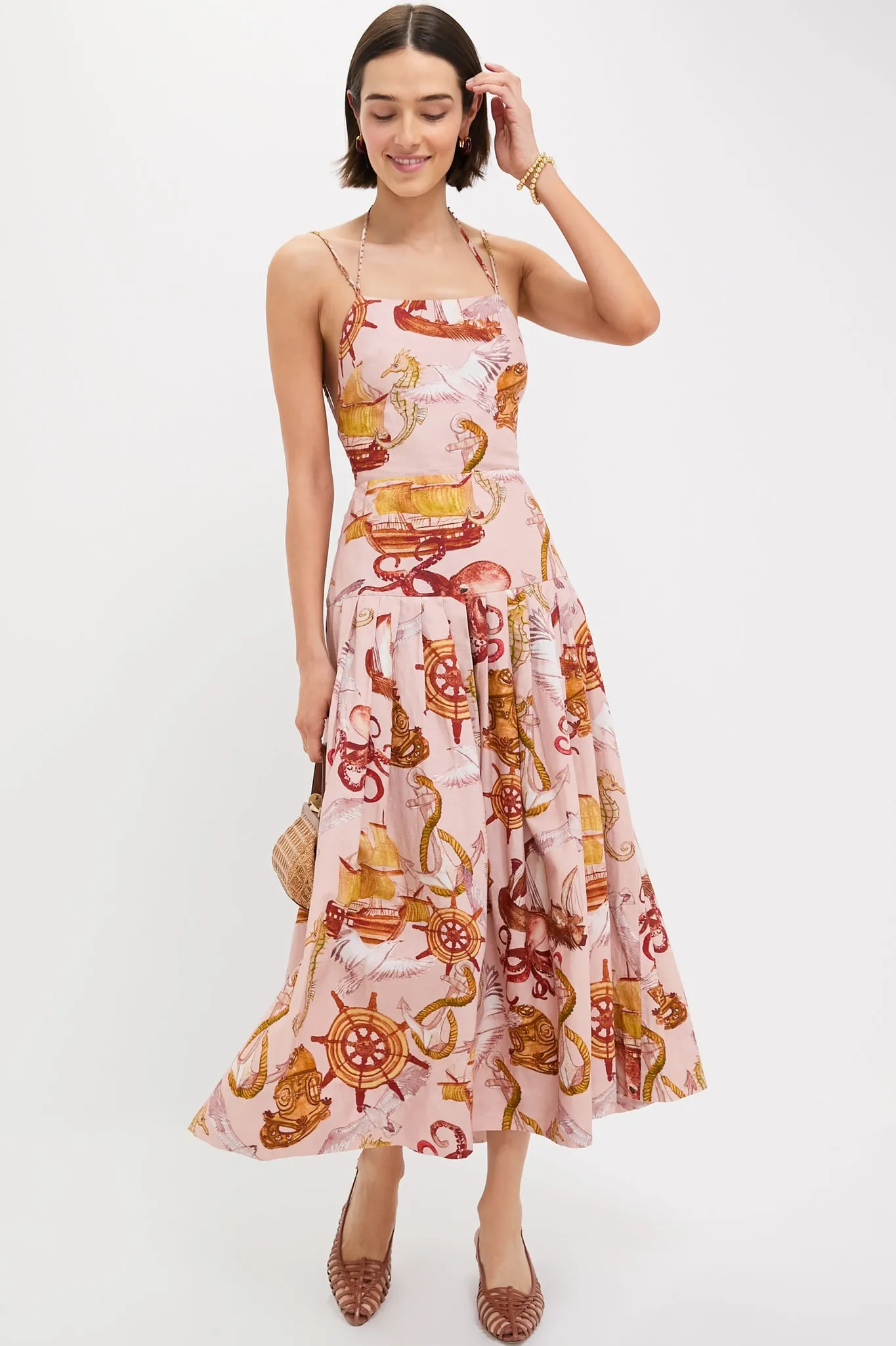 Nautical Wonder Pink Strappy Maxi Dress sold by Tuckernuck product image thumbnail 2