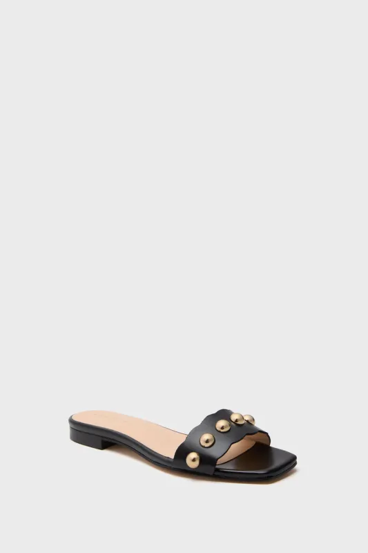 Black Leather Brooke Sandals made by Tuckernuck