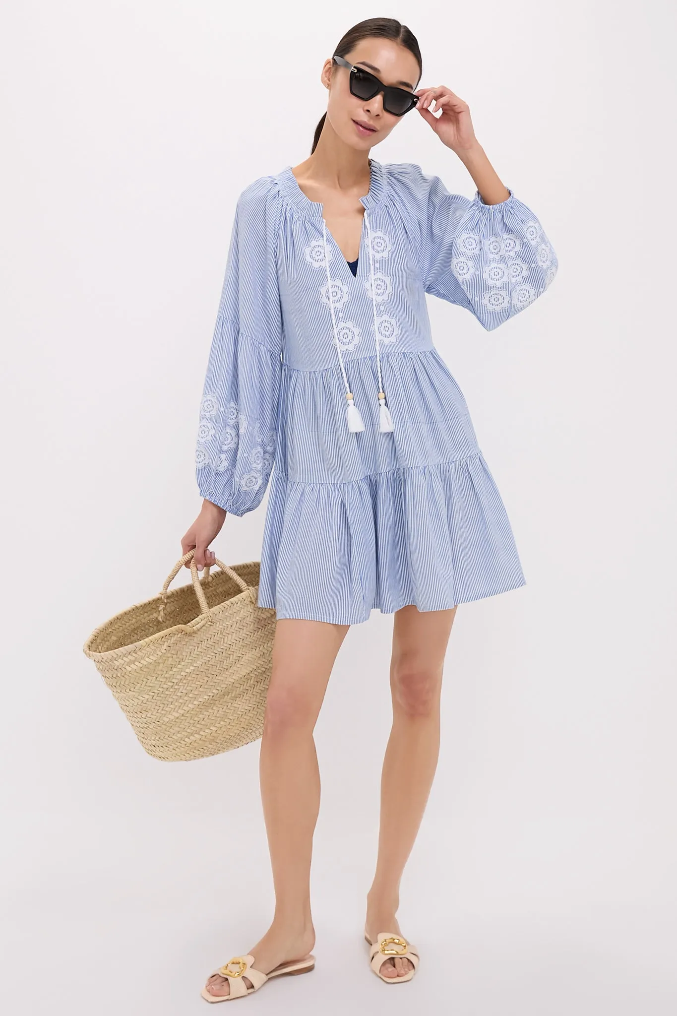 Embroidered Nautical Stripe Sea Breeze Coverup sold by Tuckernuck product image thumbnail 2