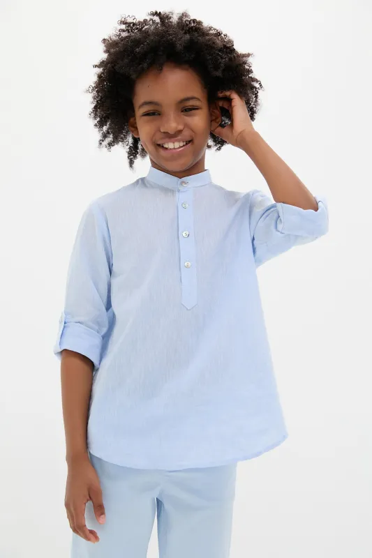 Light Blue Jazmin Linen Mix Long Sleeve Shirt sold by Tuckernuck