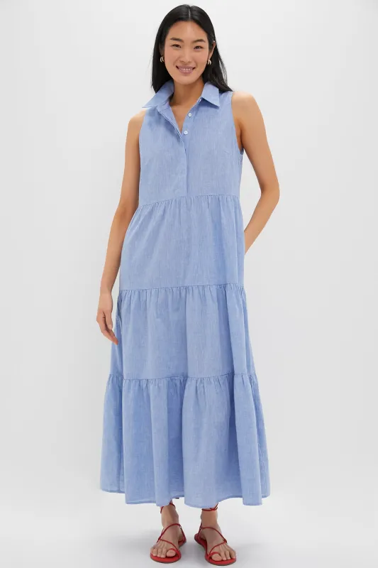 Chambray Sleeveless Mabel Maxi Dress sold by Tuckernuck