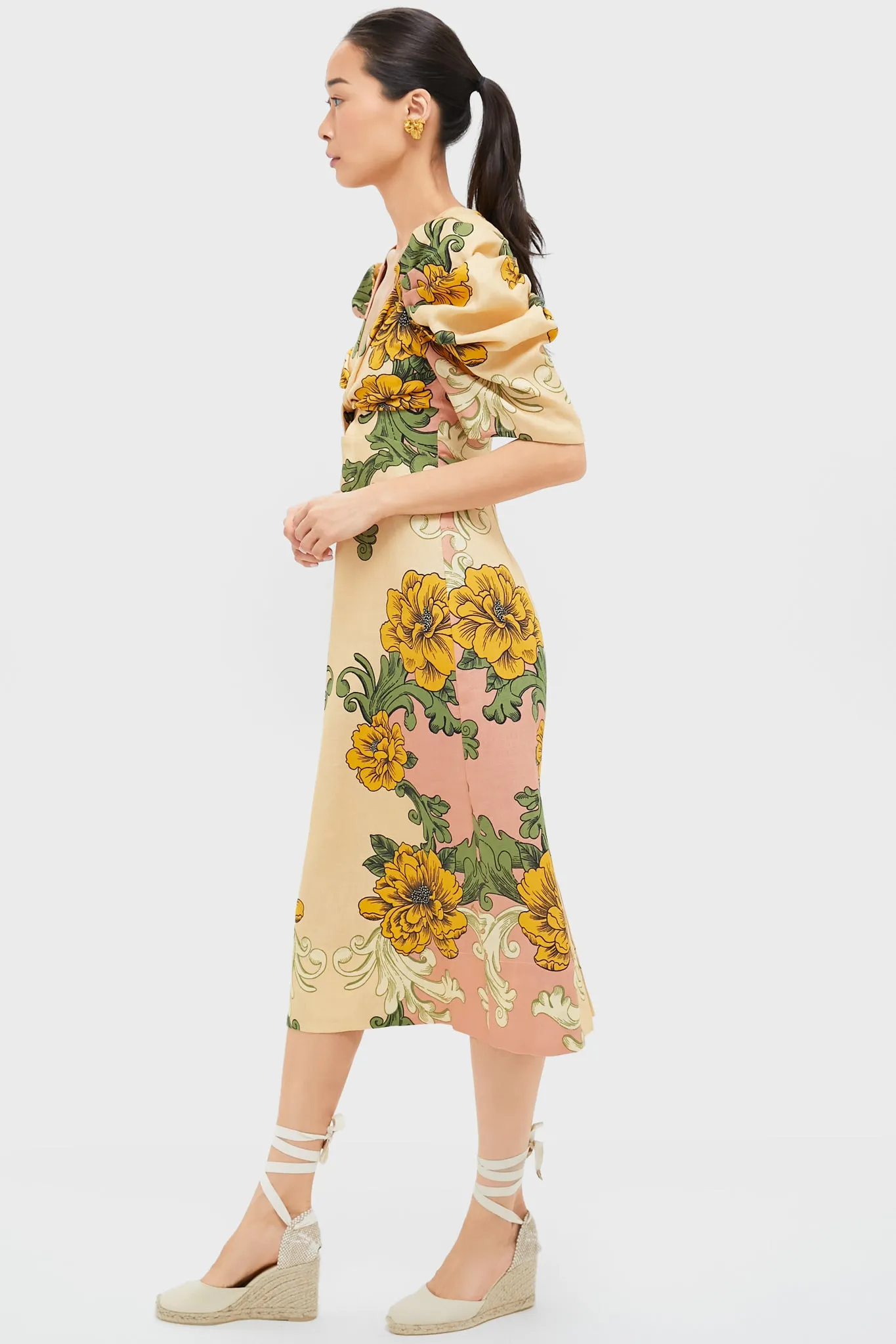 Delicate Flower Arabesques Short Sleeve Midi Dress sold by Tuckernuck product image thumbnail 3
